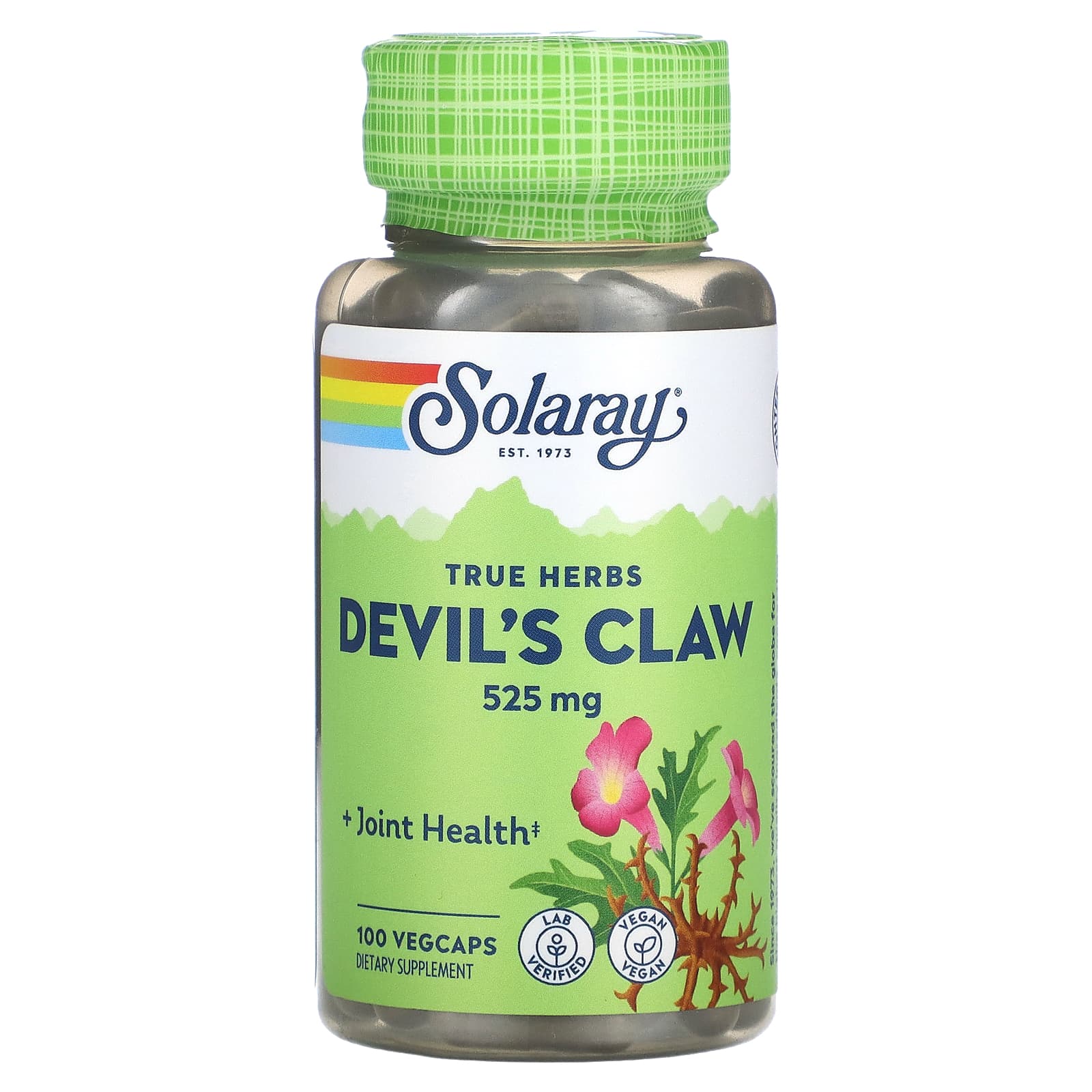 Solaray, Devil's Claw 525mg, 100 VegCaps UPC 076280012200 | HiLife Vitamins