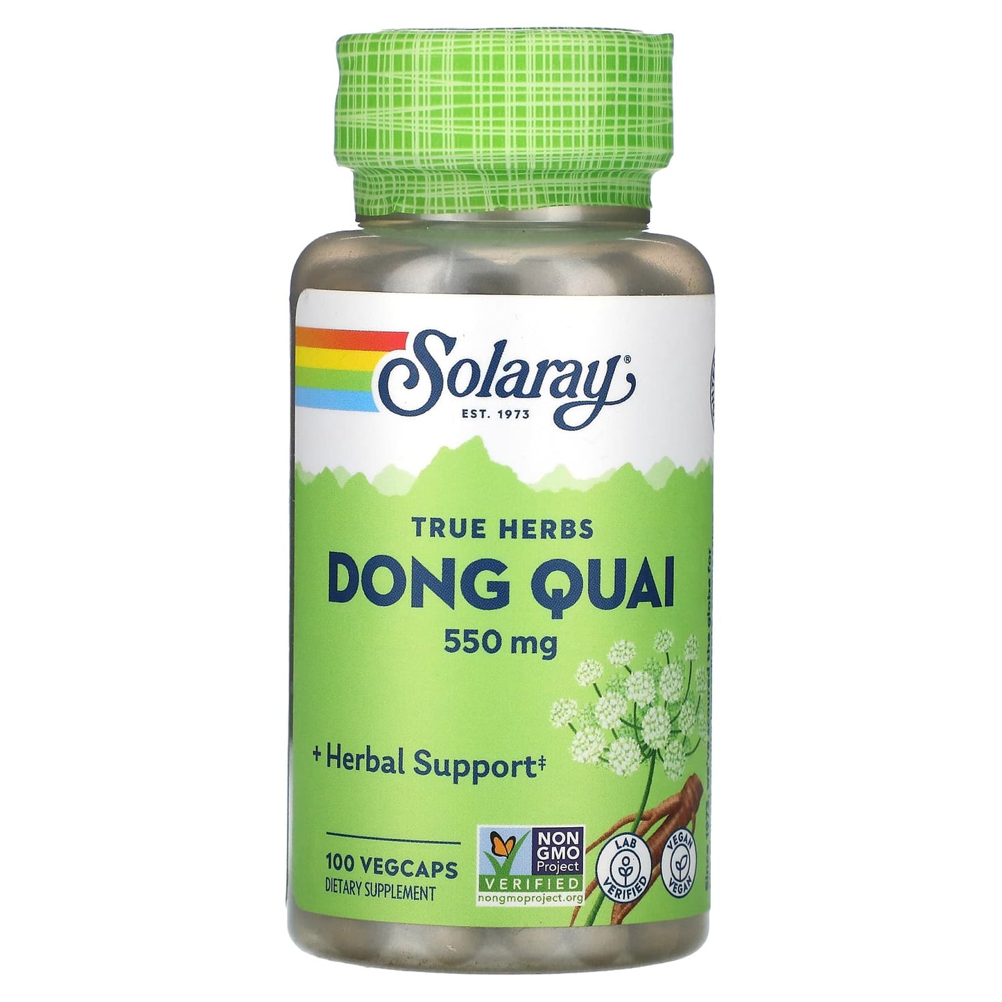 Solaray, True Herbs, Dong Quai, 550 mg, 100 VegCaps UPC 076280012354 | HiLife Vitamins