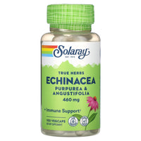 Solaray, True Herbs, Echinacea, Purpurea & Angustifolia, 460 mg, 100 VegCaps UPC 076280012439 | HiLife Vitamins
