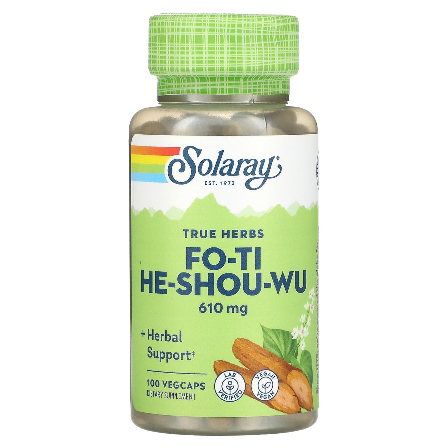 Solaray, Fo-Ti 610mg, 100 VegCaps UPC 076280012804 | HiLife Vitamins