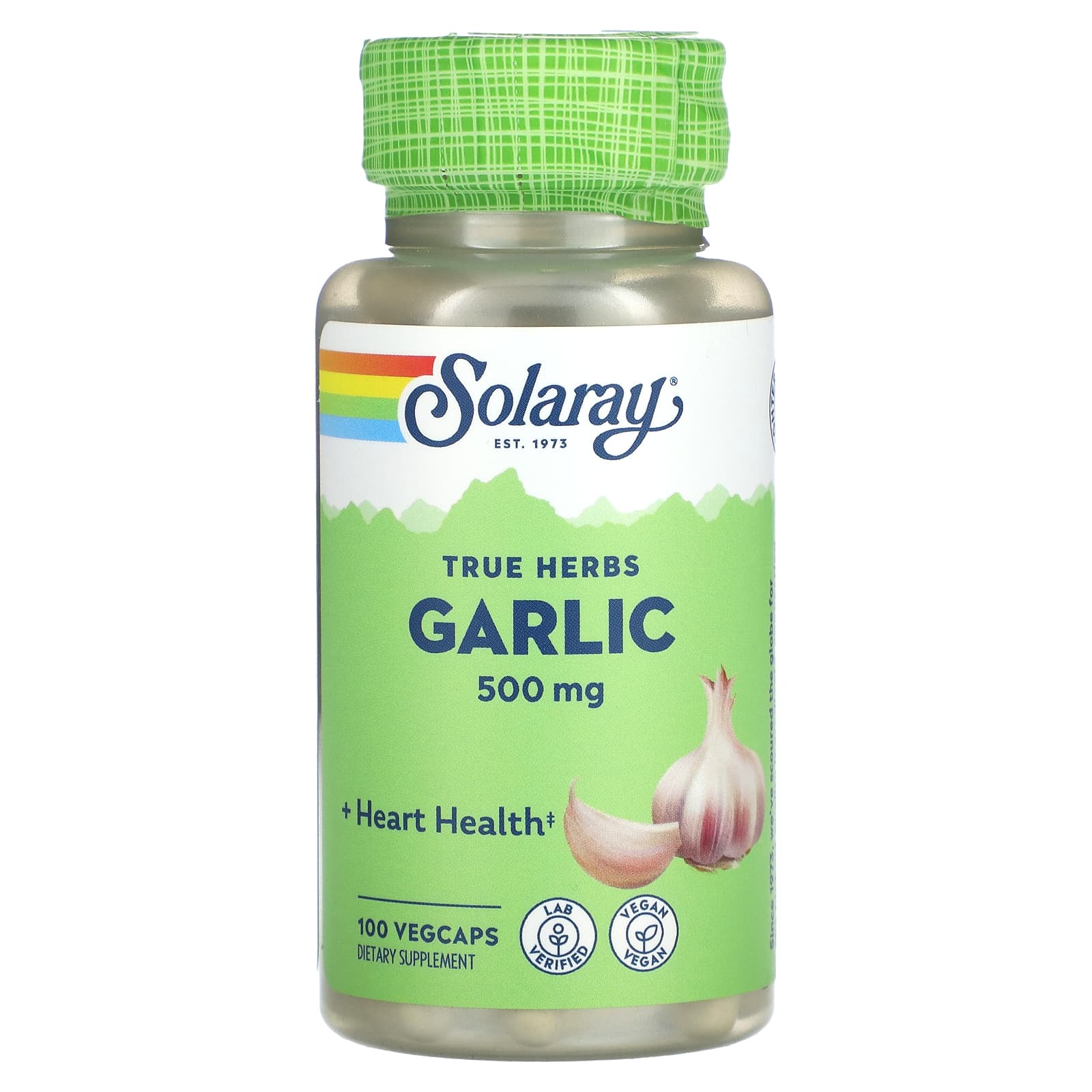Solaray, True Herbs, Garlic, 500 mg, 100 VegCaps UPC 076280012897 | HiLife Vitamins