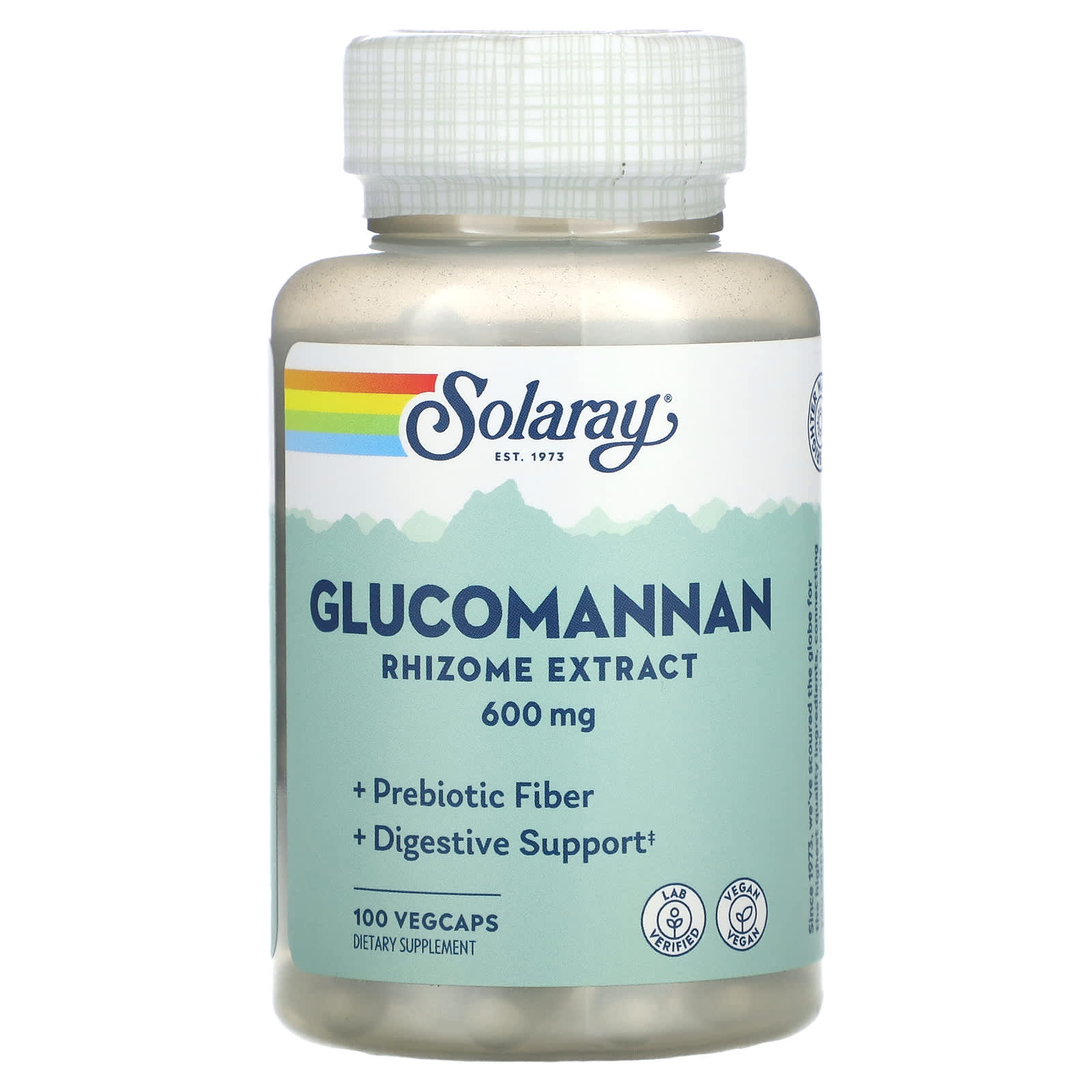 Solaray, Glucomannan 600 mg, 100 VegCaps UPC 076280013214 | HiLife Vitamins
