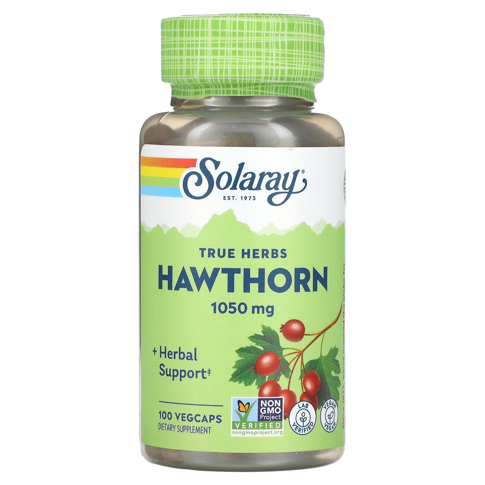 Solaray, Hawthorn, 525 mg, 100 VegCaps UPC 076280013405 | HiLife Vitamins