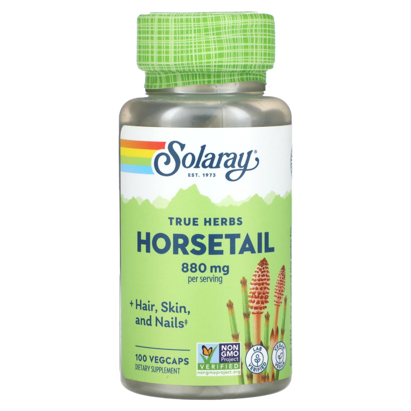 Solaray, True Herbs, Horsetail, 440 mg, 100 VegCaps UPC 076280013504 | HiLife Vitamins