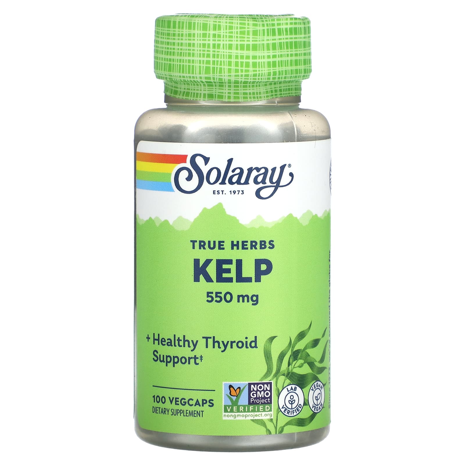 Solaray, True Herbs, Kelp, 550 mg, 100 VegCaps UPC 076280013658 | HiLife Vitamins