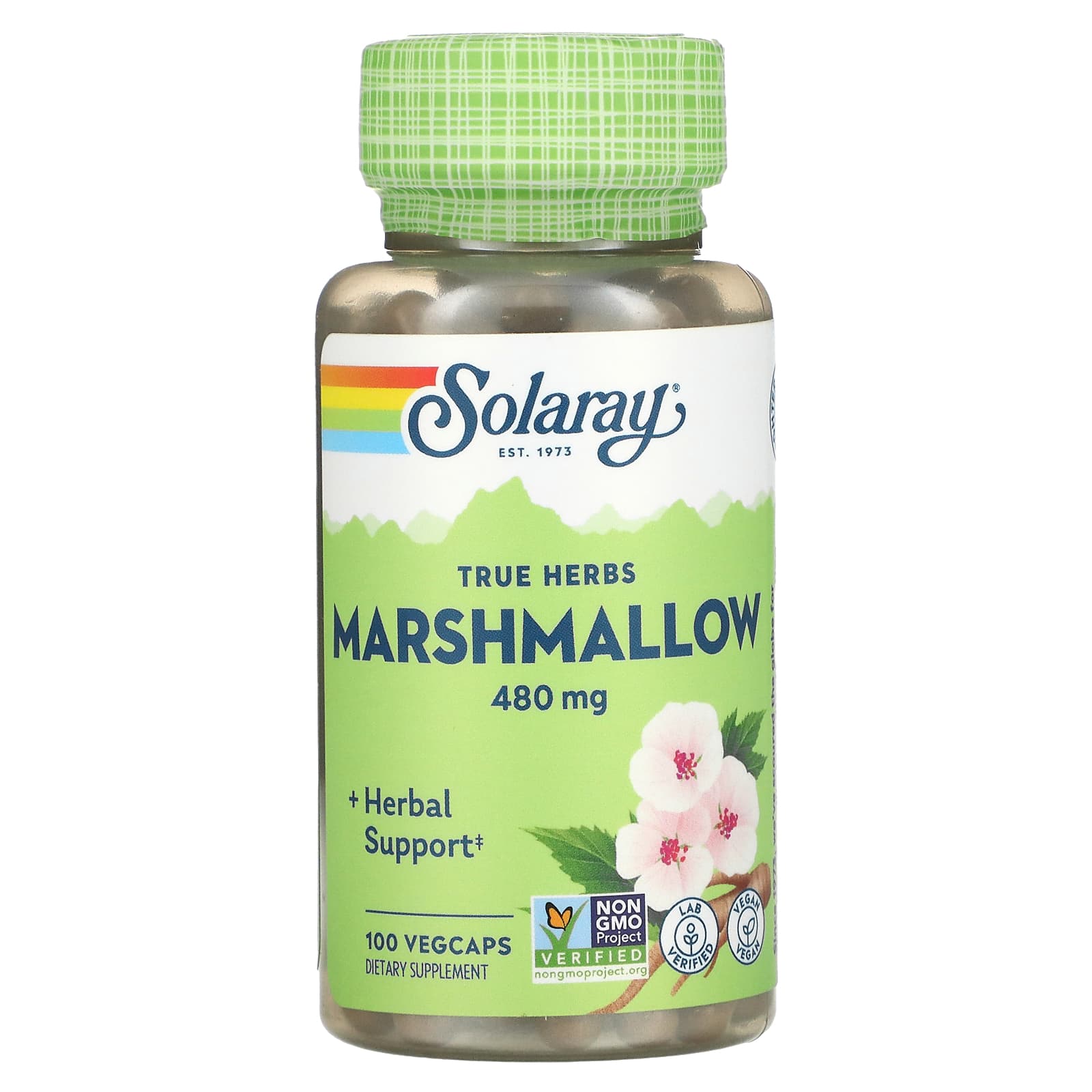 Solaray, Marshmallow Root 480mg, 100 VegCaps - 076280013801 | Hilife Vitamins