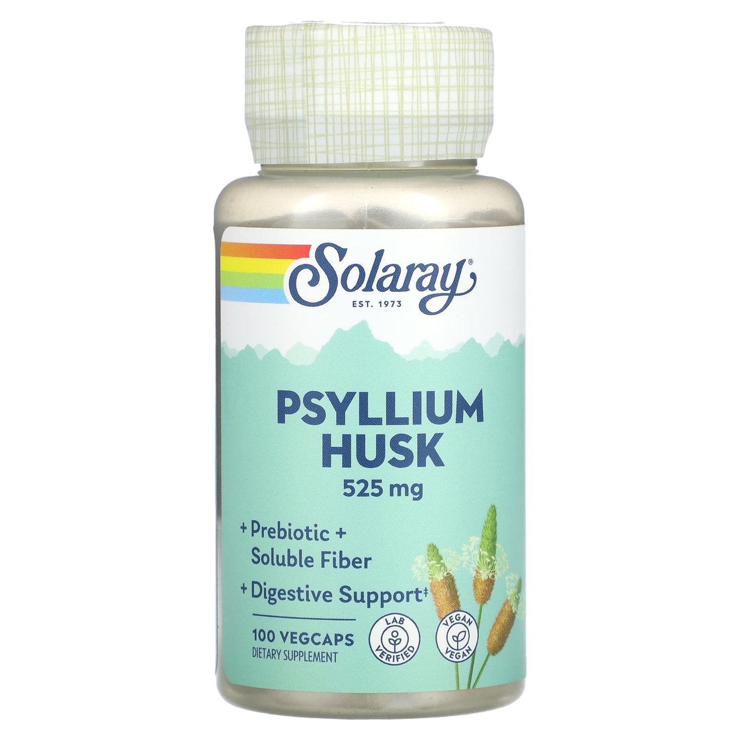 Solaray, Psyllium Husk, 525 mg, 100 VegCaps UPC 076280014600 | HiLife Vitamins