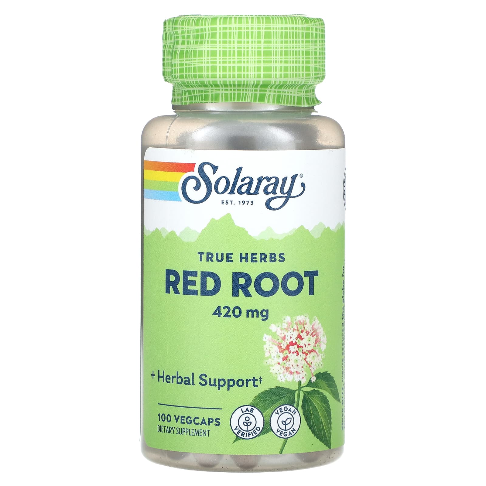Solaray, Red Root 420mg, 100 VegCaps UPC 076280015003 | HiLife Vitamins