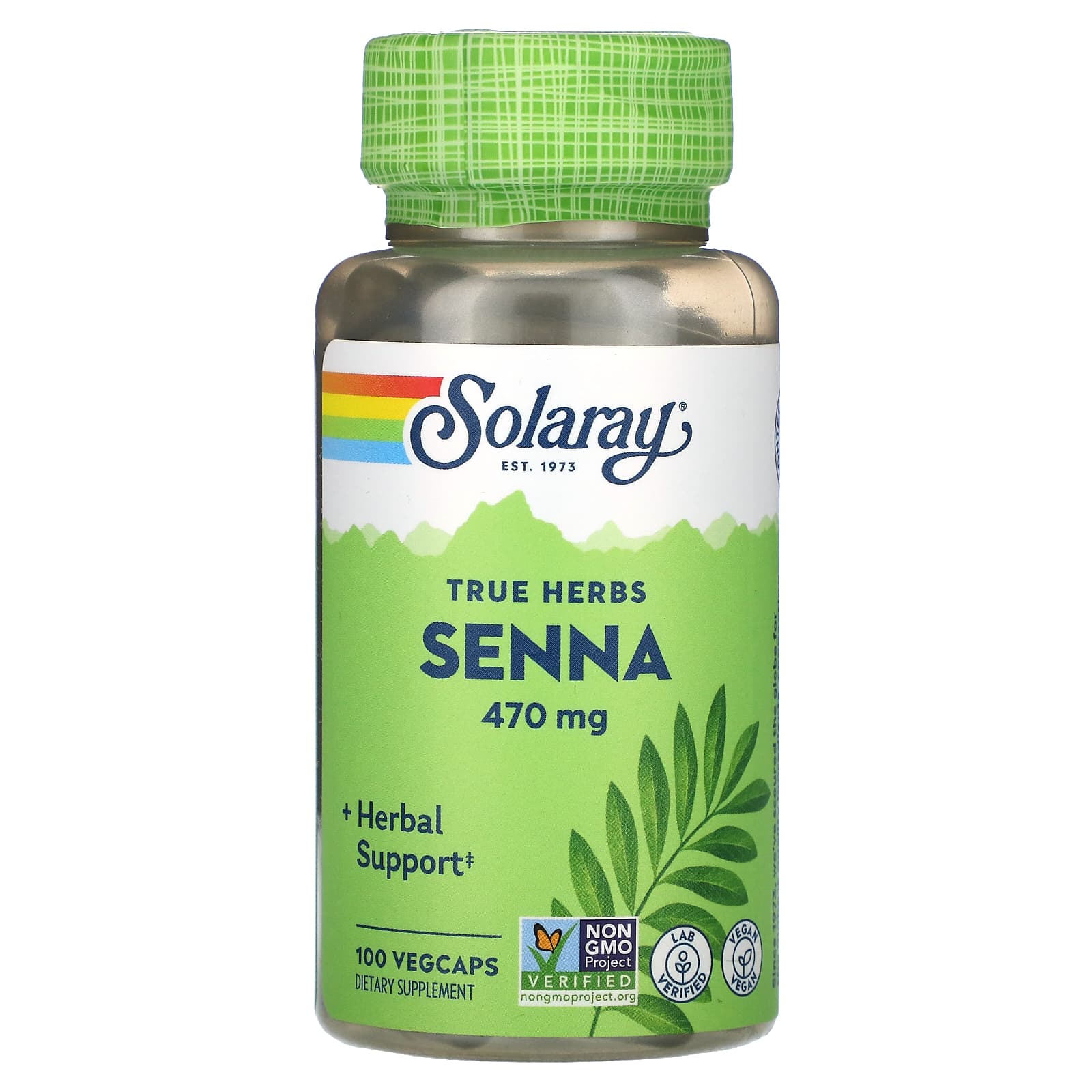 Solaray, True Herbs, Senna, 470 mg, 100 VegCaps UPC 076280015706 | HiLife Vitamins
