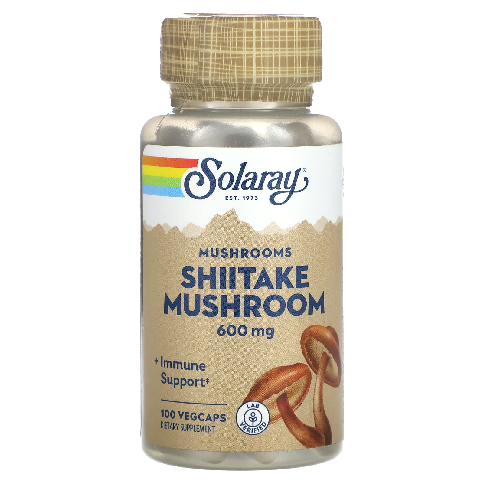Solaray, Mushrooms, Shiitake Mushroom, 600 mg, 100 VegCaps UPC 076280015805 | HiLife Vitamins