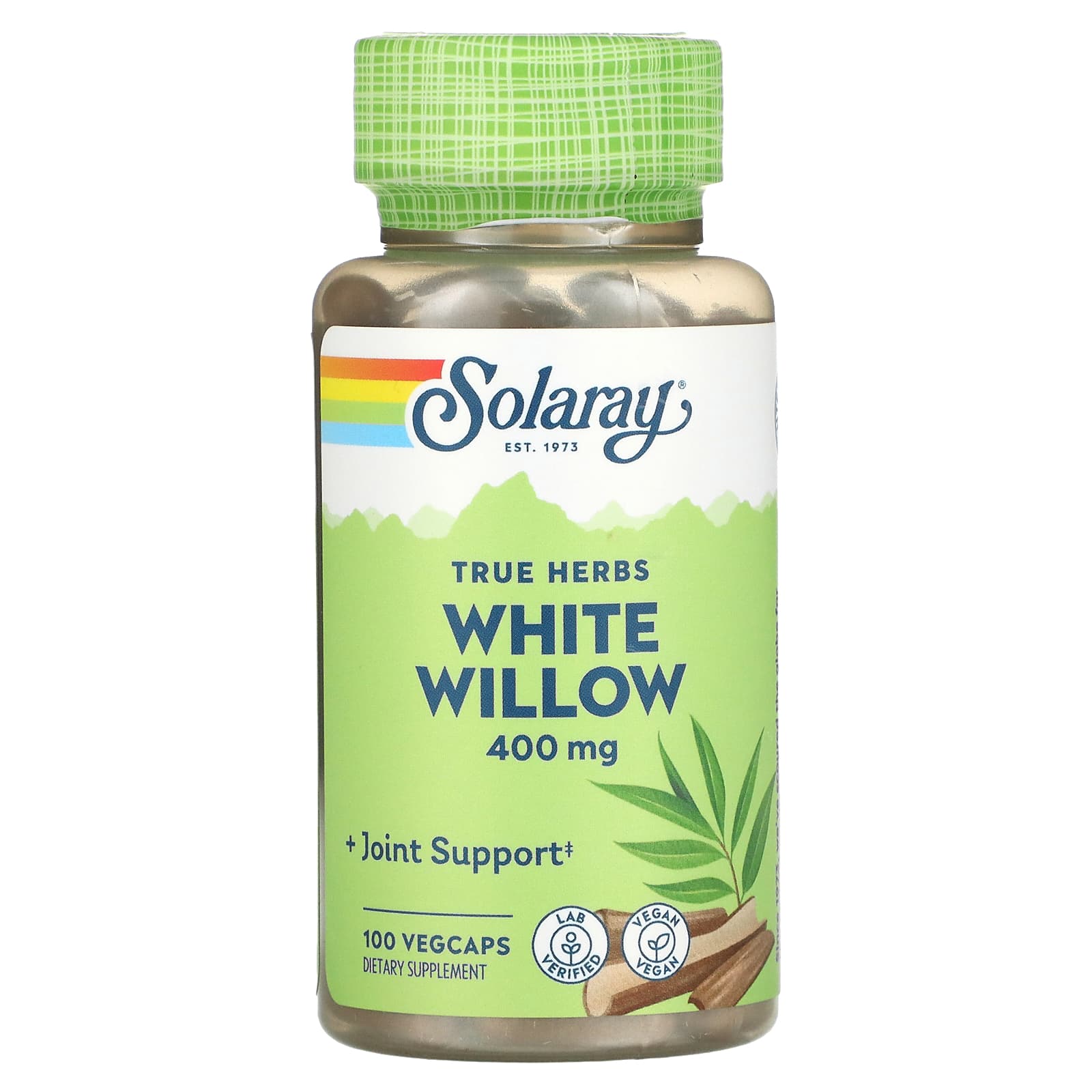 Solaray, White Willow Bark 400 mg, 100 VegCaps UPC 076280016604 | HiLife Vitamins