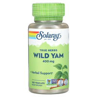 Solaray, True Herbs, Wild Yam, 400 mg, 100 VegCaps - 076280016703 | Hilife Vitamins