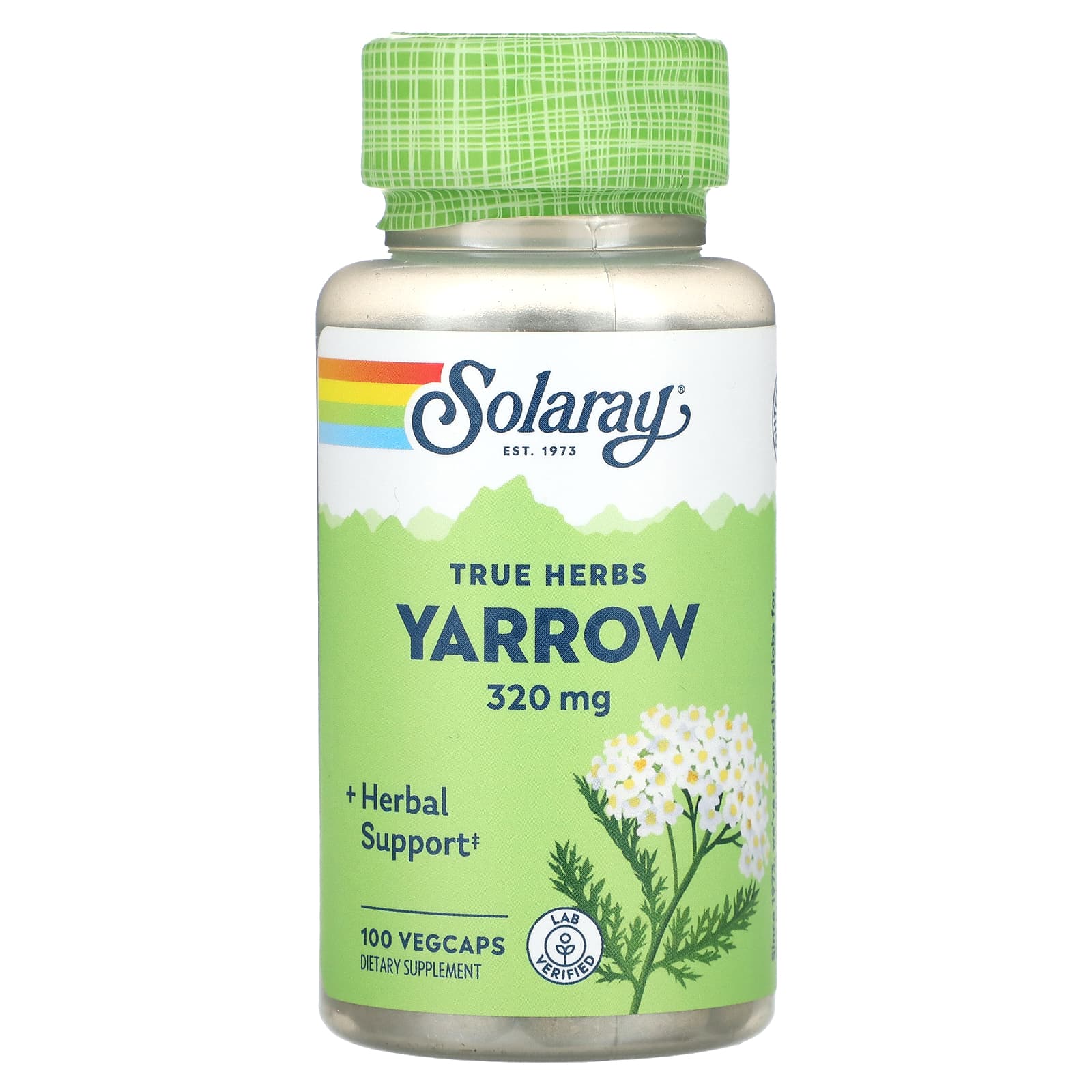 Solaray, True Herbs, Yarrow, 320 mg, 100 VegCaps UPC 076280016901 | HiLife Vitamins