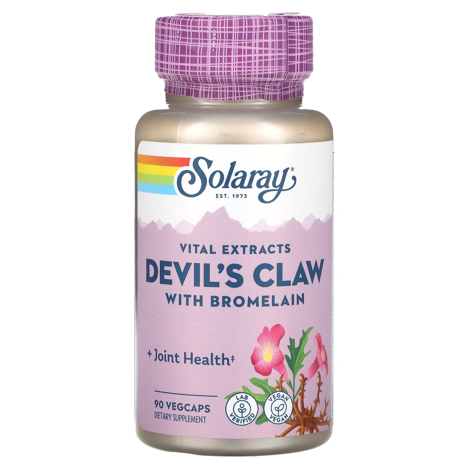 Solaray, Vital Extracts, Devil’s Claw with Bromelain, 90 VegCaps UPC 076280030501 | HiLife Vitamins