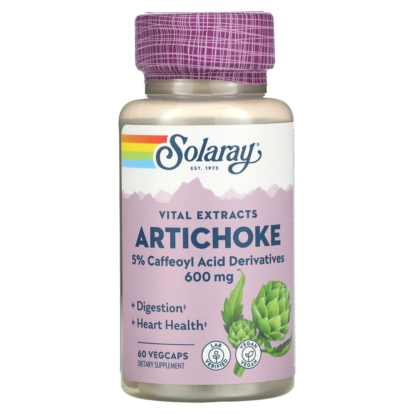 Solaray, Artichoke Extract 600 mg, 60 VegCaps UPC 076280030808 | HiLife Vitamins