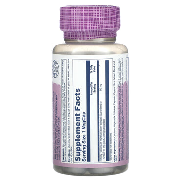 Solaray, Vital Extracts, Bilberry, 60 mg, 60 VegCaps UPC 076280031102 | HiLife Vitamins