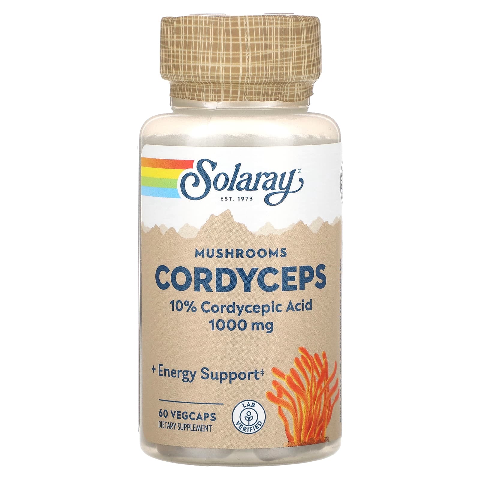 Solaray, Mushrooms, Cordyceps, 500 mg, 60 Vegetarian Capsules UPC 076280033625 | HiLife Vitamins