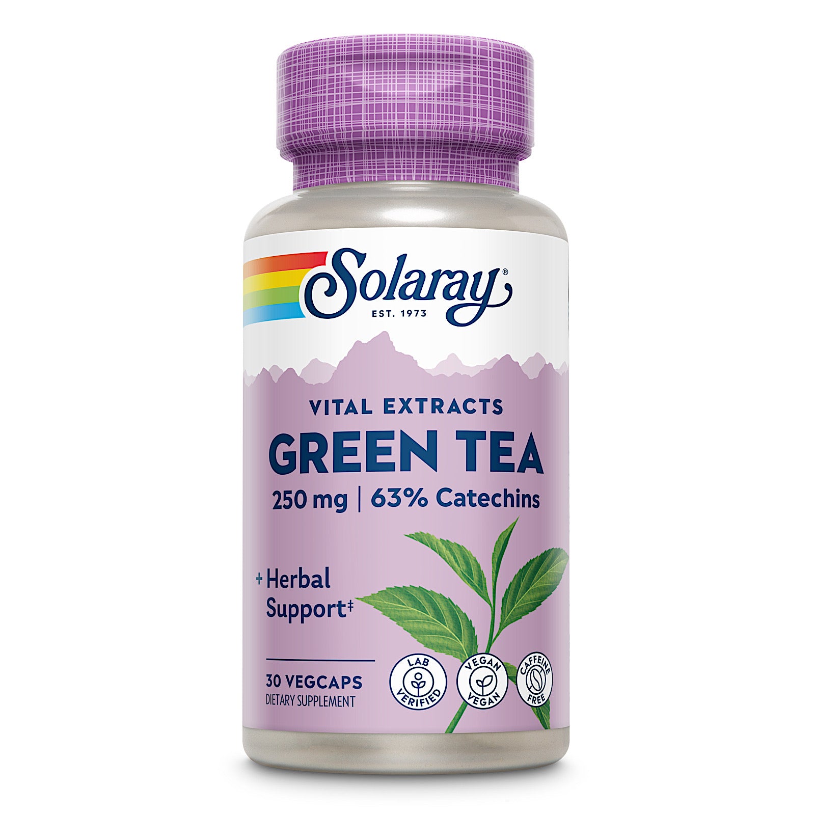 Solaray, Green Tea Extract 250mg, 30 VegCaps UPC 076280036589 | HiLife Vitamins