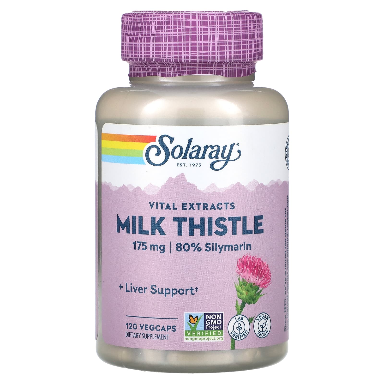 Solaray, Vital Extracts, Milk Thistle , 175 mg, 120 VegCaps UPC 076280037012 | HiLife Vitamins