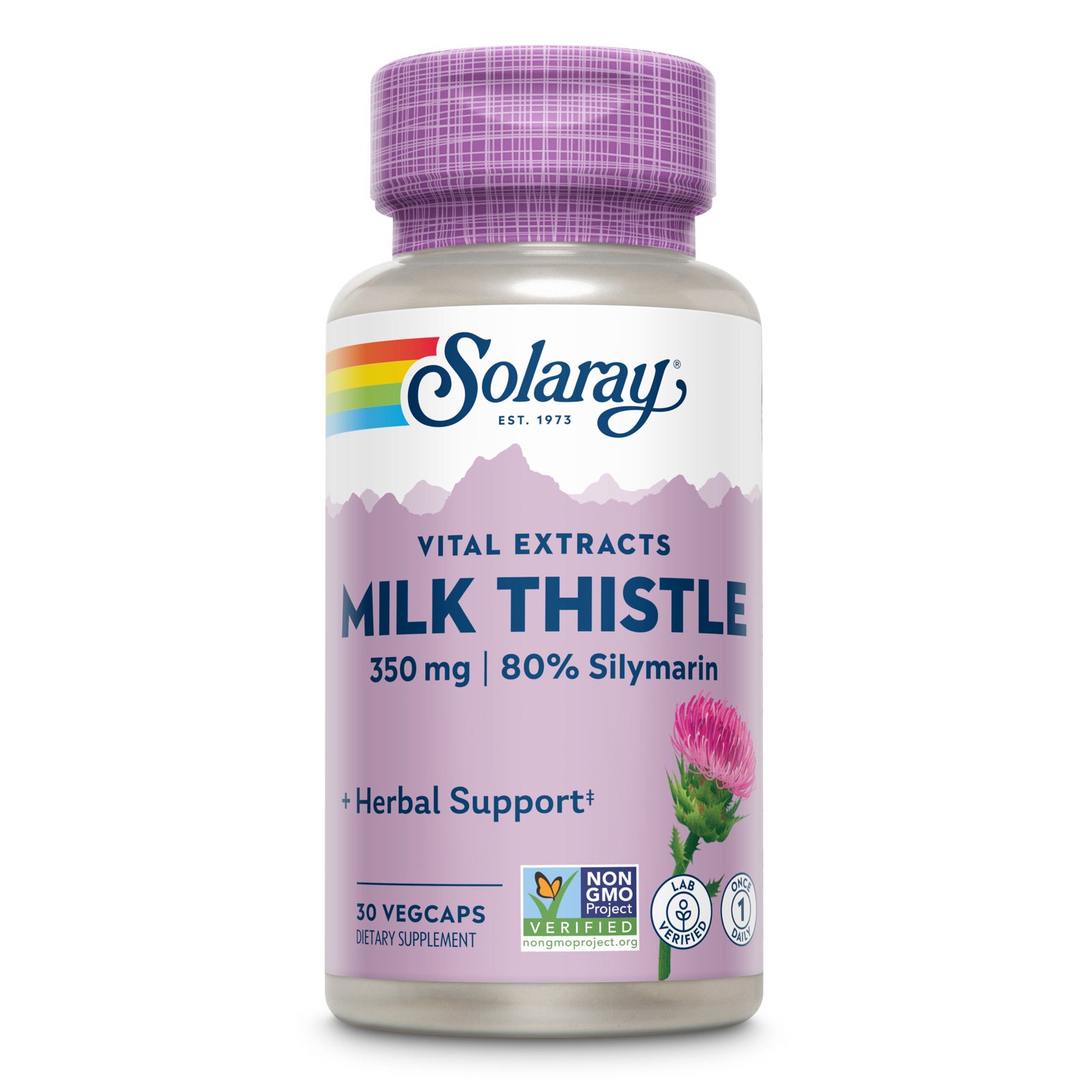 Solaray, Milk Thistle 1 Daily 350 mg, 30 VegCaps UPC 076280037036 | HiLife Vitamins