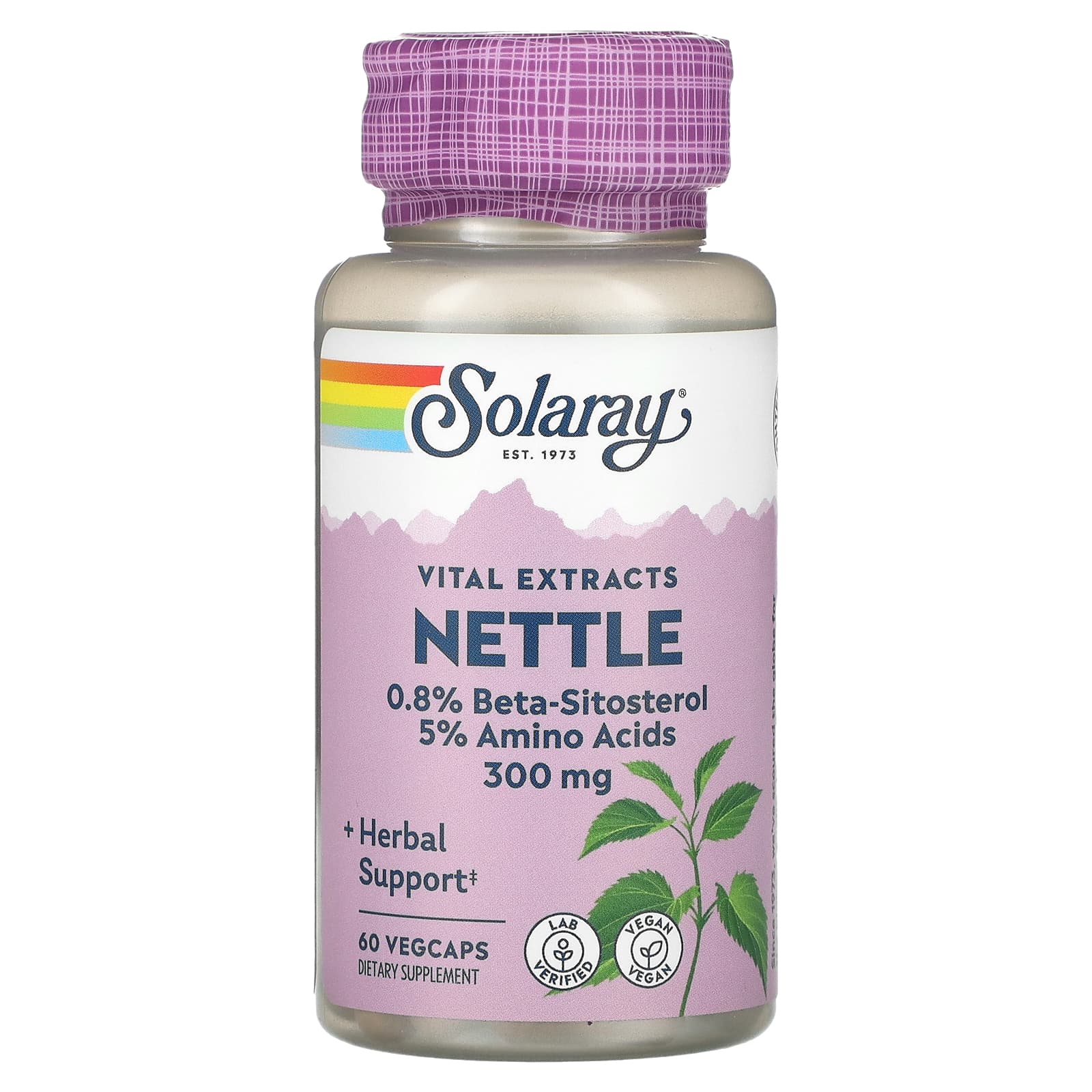 Solaray, Nettle, Vital Extracts, 300 mg, 60 VegCaps UPC 076280037524 | HiLife Vitamins