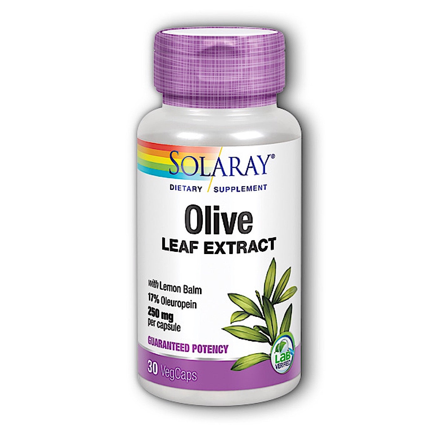 Solaray, Olive Leaf Extract 17% 250mg, 30 VegCaps UPC 076280037579 | HiLife Vitamins
