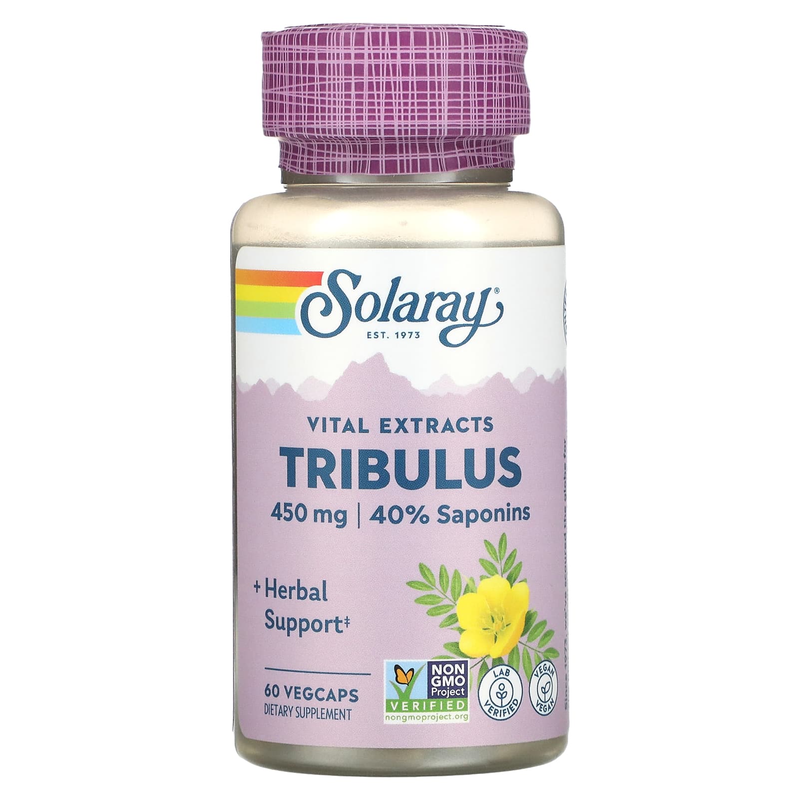Solaray, Tribulus Extract 450 mg, 60 VegCaps UPC 076280037975 | HiLife Vitamins