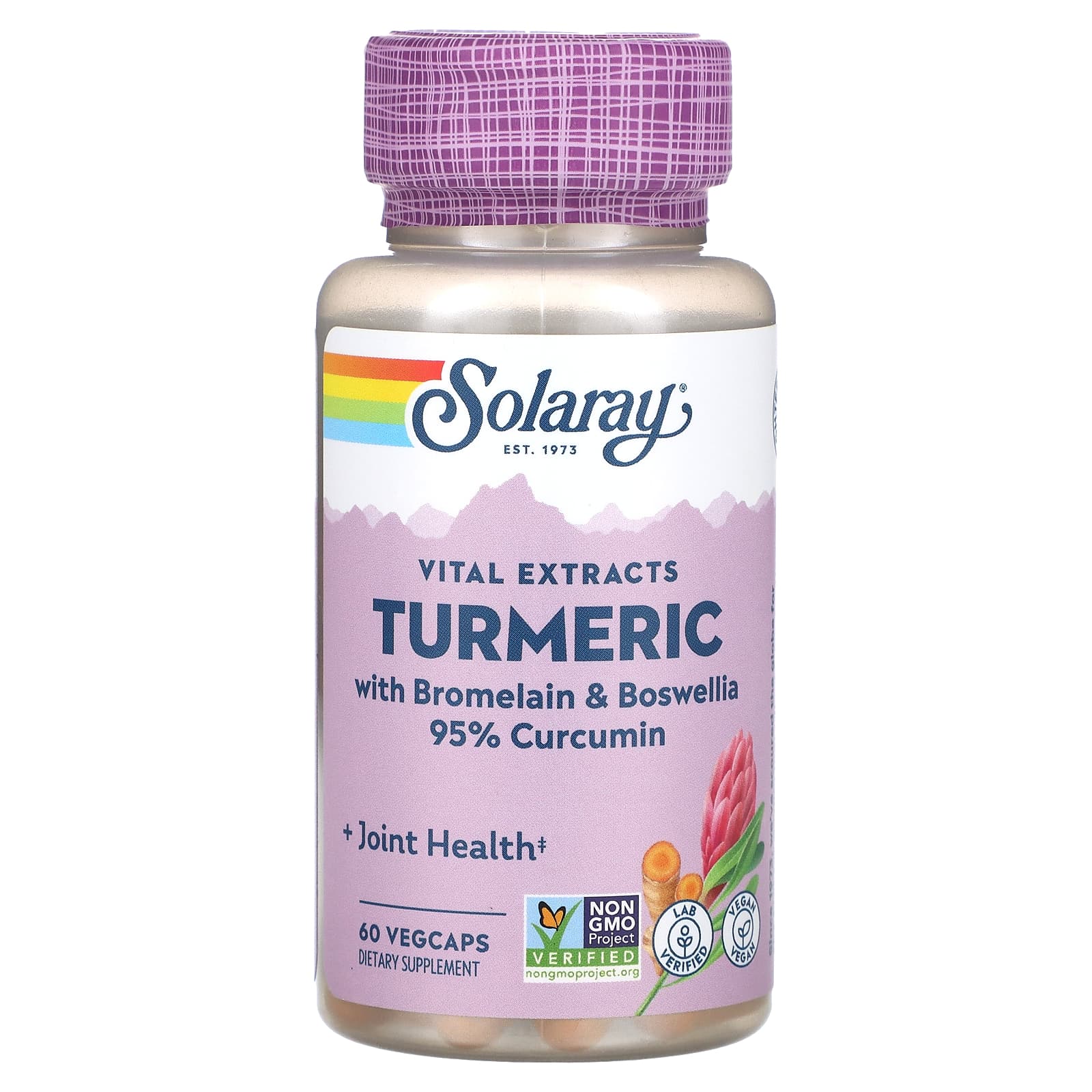 Solaray, Vital Extracts, Turmeric with Bromelain & Boswellia, 60 VegCaps UPC 076280038026 | HiLife Vitamins