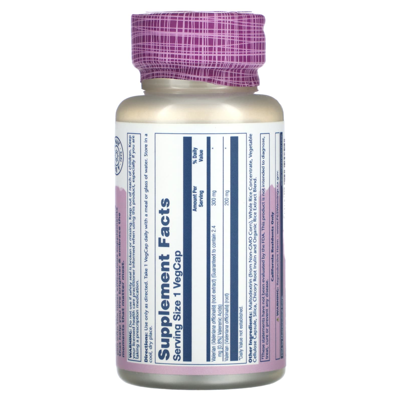 Solaray, Vital Extracts, Valerian, 300 mg, 30 VegCaps - [product_sku] | HiLife Vitamins