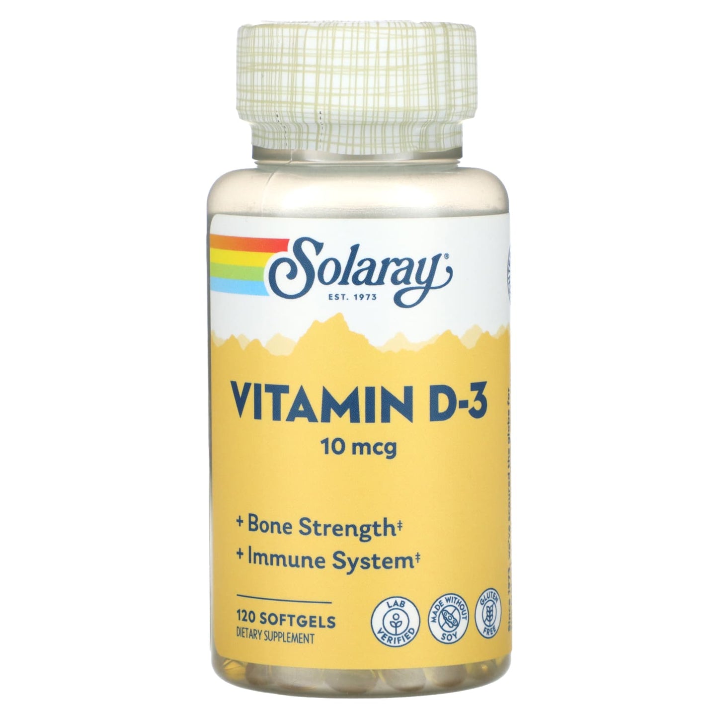 Solaray, Vitamin D-3, 10 mcg, 120 Softgels UPC 076280041408 | HiLife Vitamins