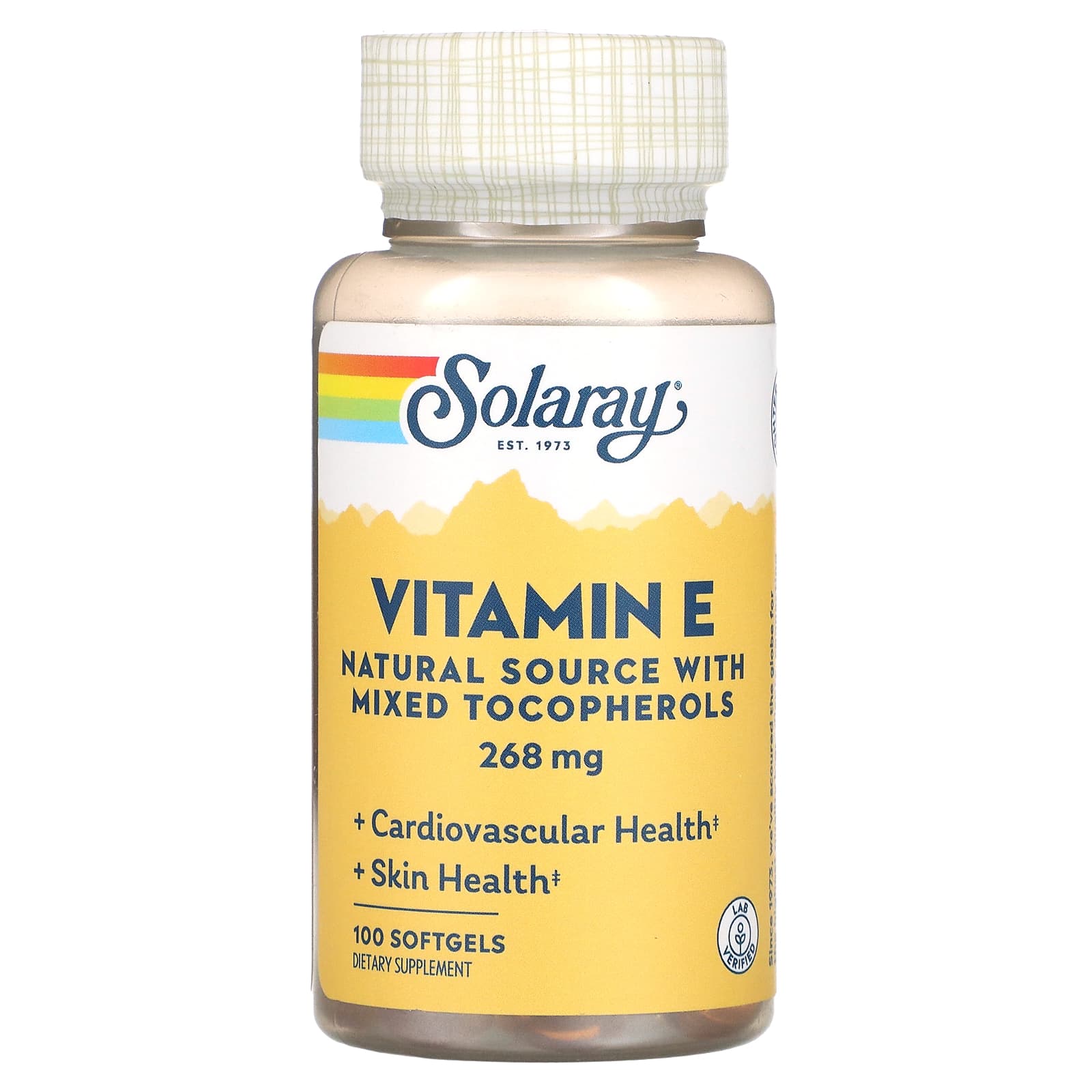 Solaray, E D-Alpha Tocopherol 400 IU, 100 Softgels UPC 076280041637 | HiLife Vitamins