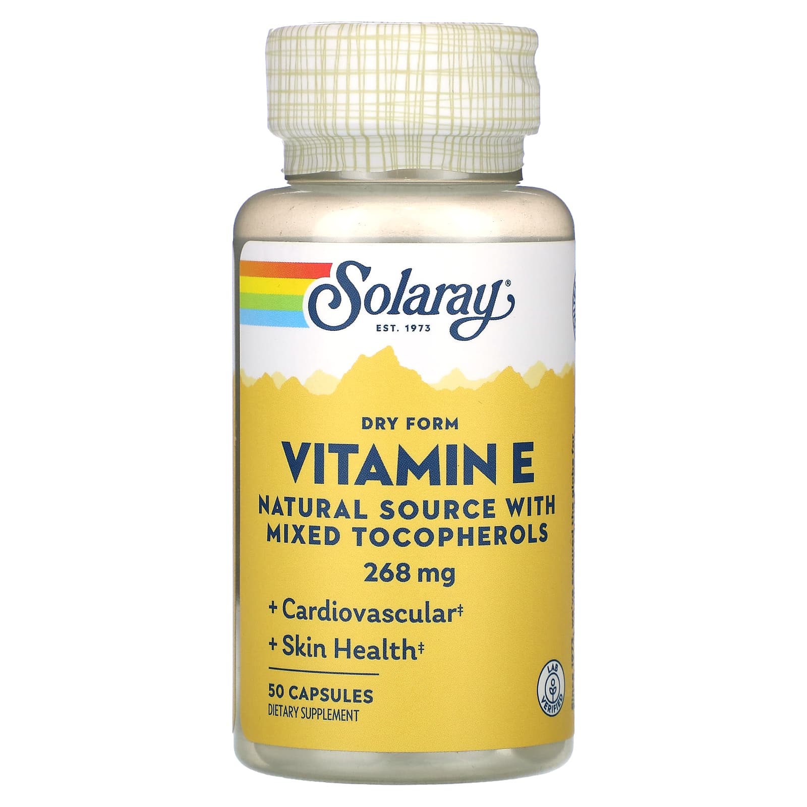 Solaray, Vitamin E, Dry Form, 268 mg, 50 Capsules UPC 076280041804 | HiLife Vitamins