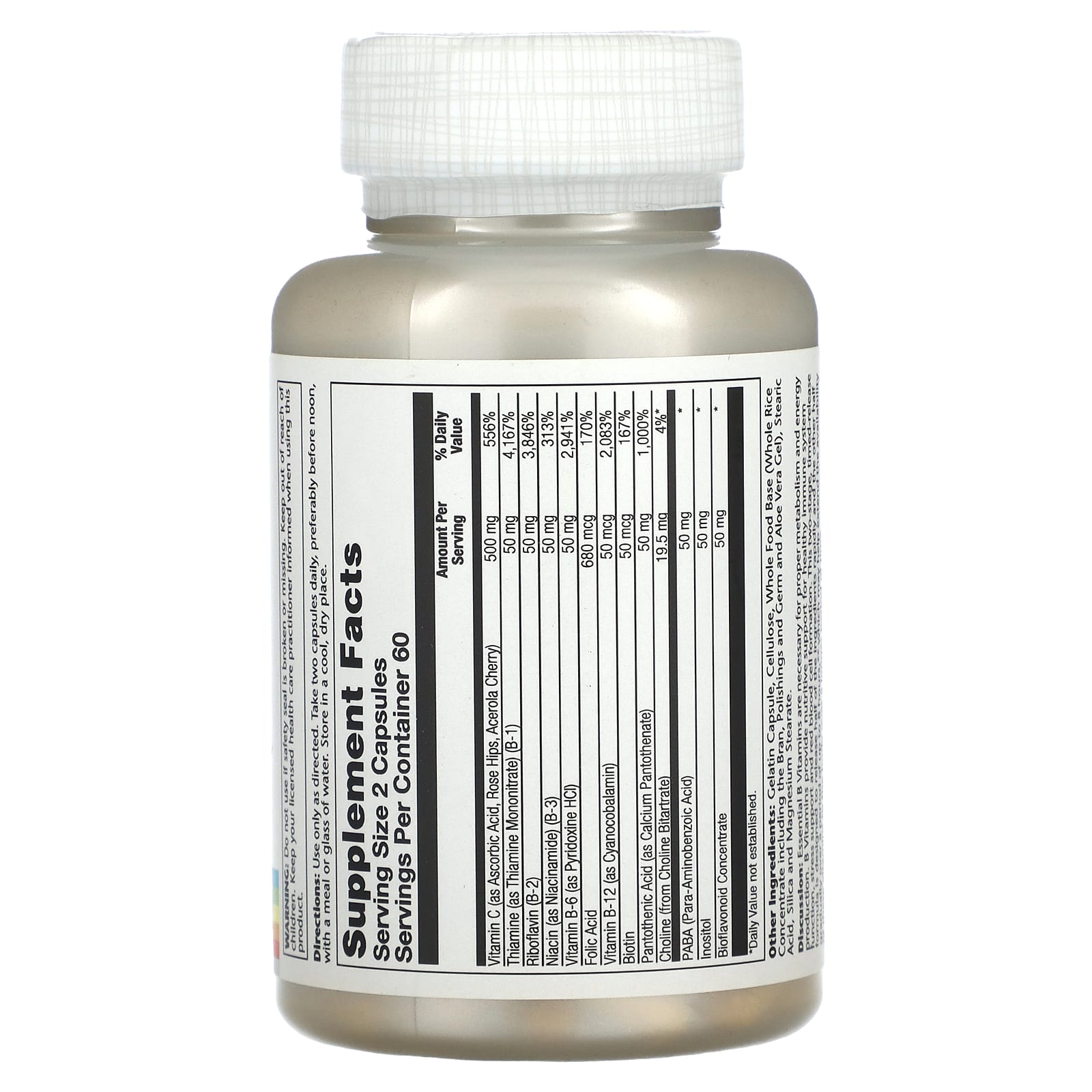Solaray, Timed Release B-Stress AM, 120 Capsules UPC 076280042214 | HiLife Vitamins
