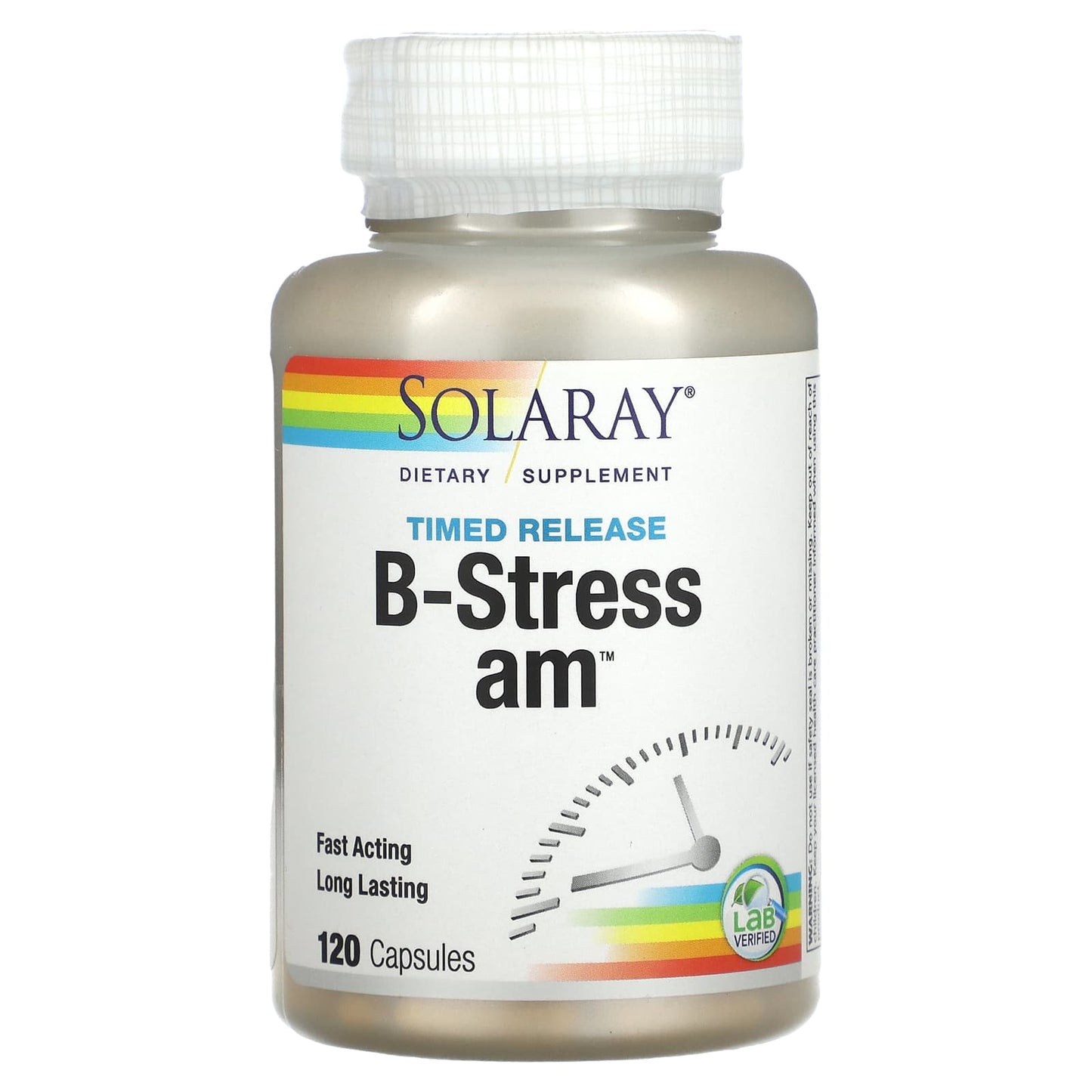 Solaray, Timed Release B-Stress AM, 120 Capsules UPC 076280042214 | HiLife Vitamins