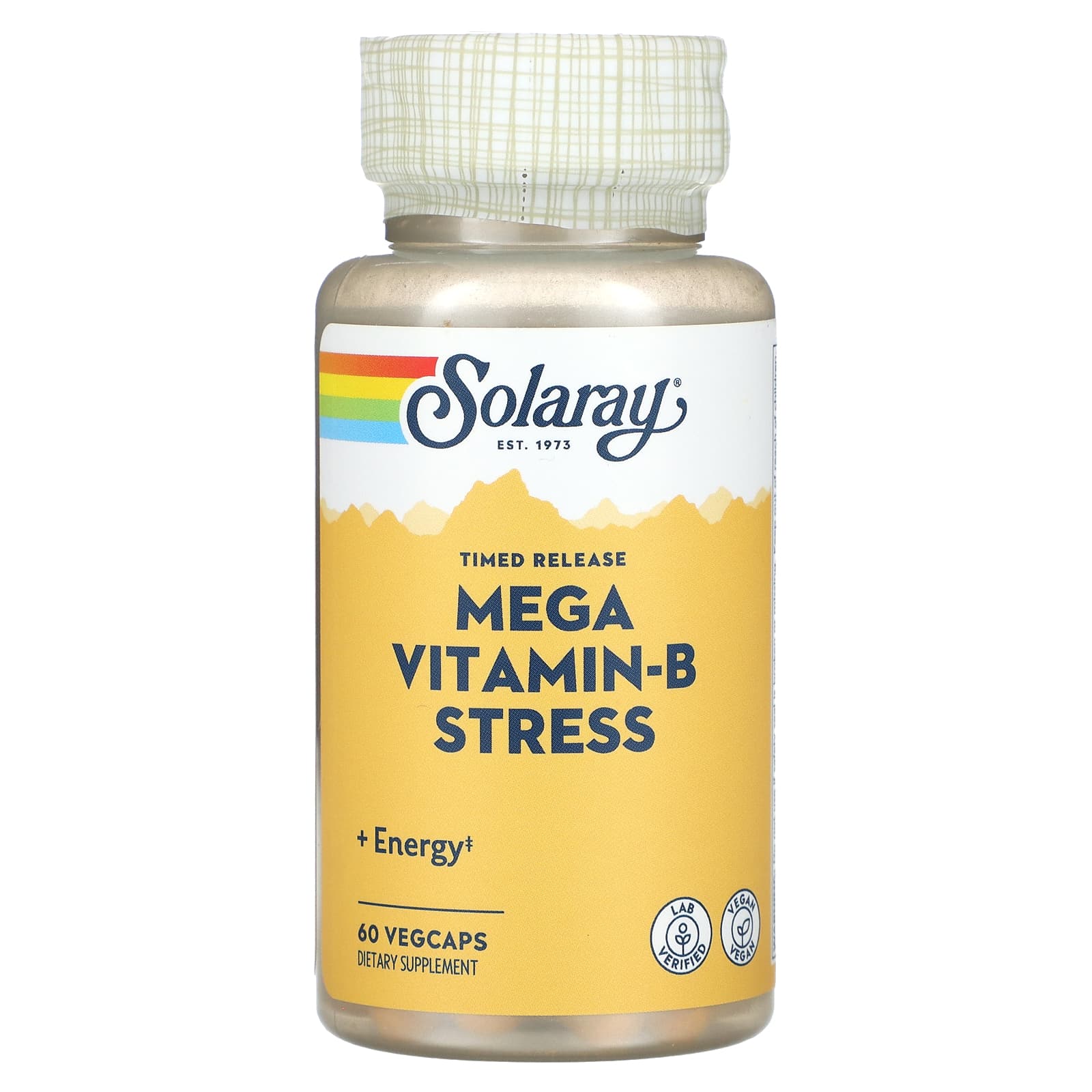 Solaray, Timed Release, Mega Vitamin-B Stress, 60 VegCaps UPC 076280042405 | HiLife Vitamins