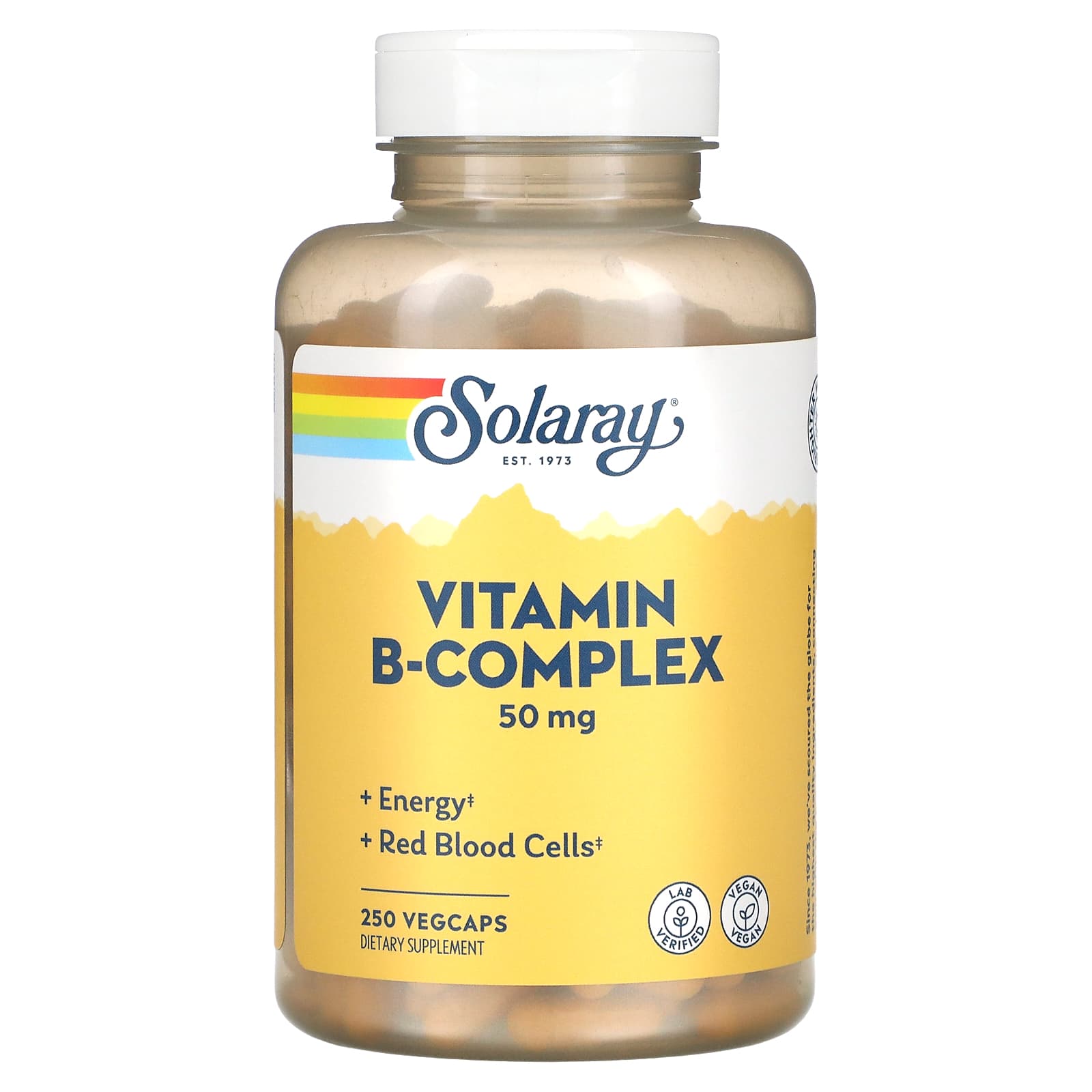 Solaray, B-Complex 50, 250 VegCaps UPC 076280042726 | HiLife Vitamins