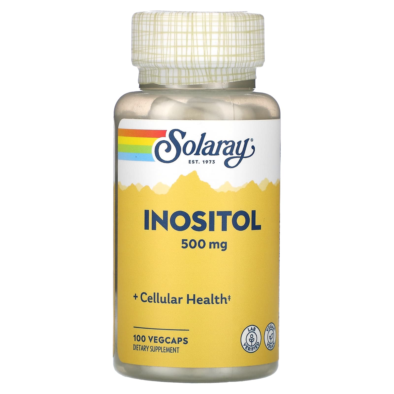 Solaray, Inostitol, 500 mg, 100 VegCaps UPC 076280043587 | HiLife Vitamins