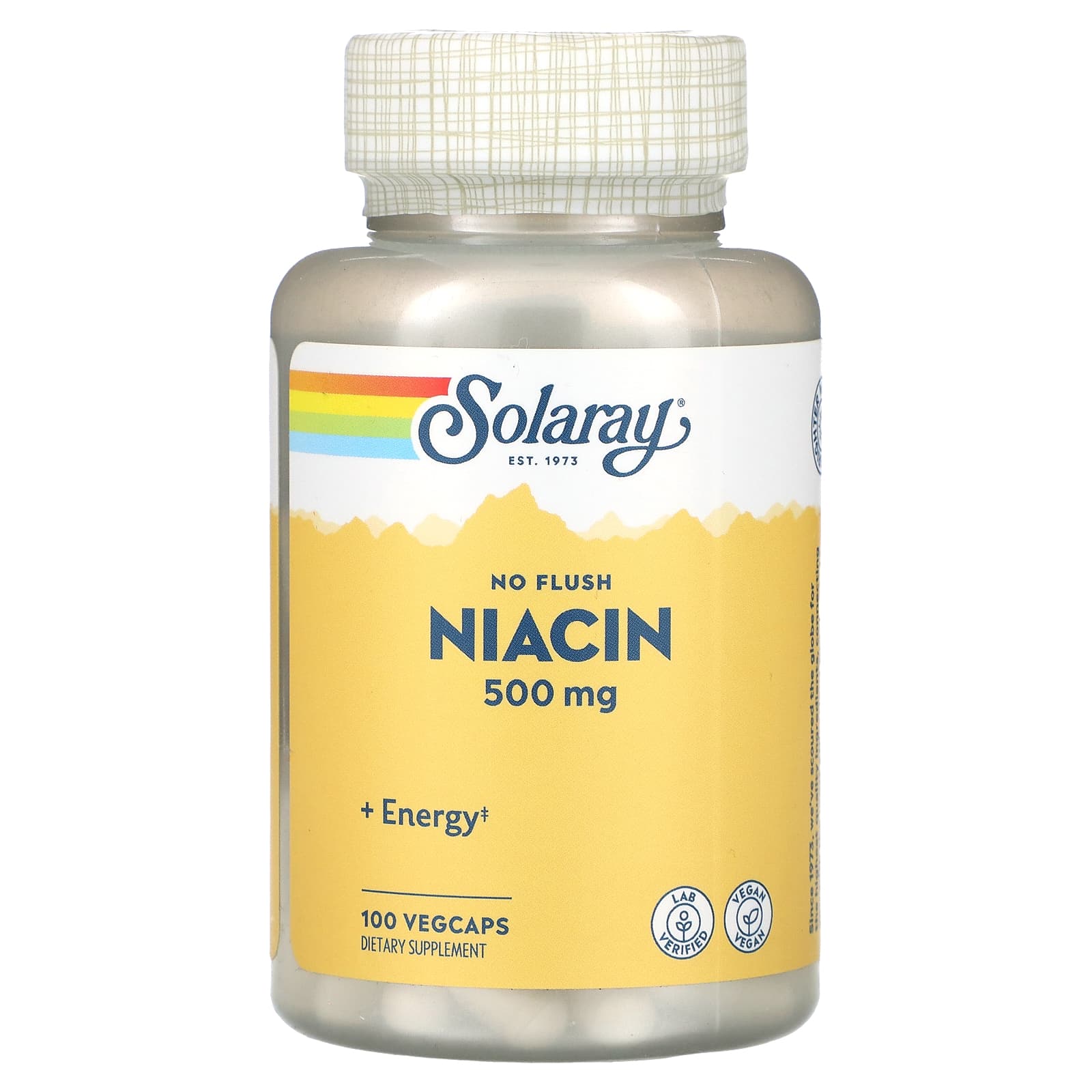 Solaray, Niacin No Flush 500 mg, 100 VegCaps UPC 076280043648 | HiLife Vitamins