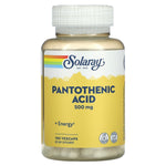 Solaray, Pantothenic Acid 500mg, 100 VegCaps UPC 076280043808 | HiLife Vitamins