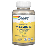 Solaray, Timed Release Vitamin C with Rose Hips & Acerola, 500 mg, 250 VegCaps UPC 076280044010 | HiLife Vitamins