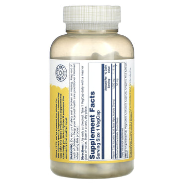 Solaray, Vitamin C with Bioflavonoid Concentrate, 1,000 mg, 250 VegCaps UPC 076280044416 | HiLife Vitamins