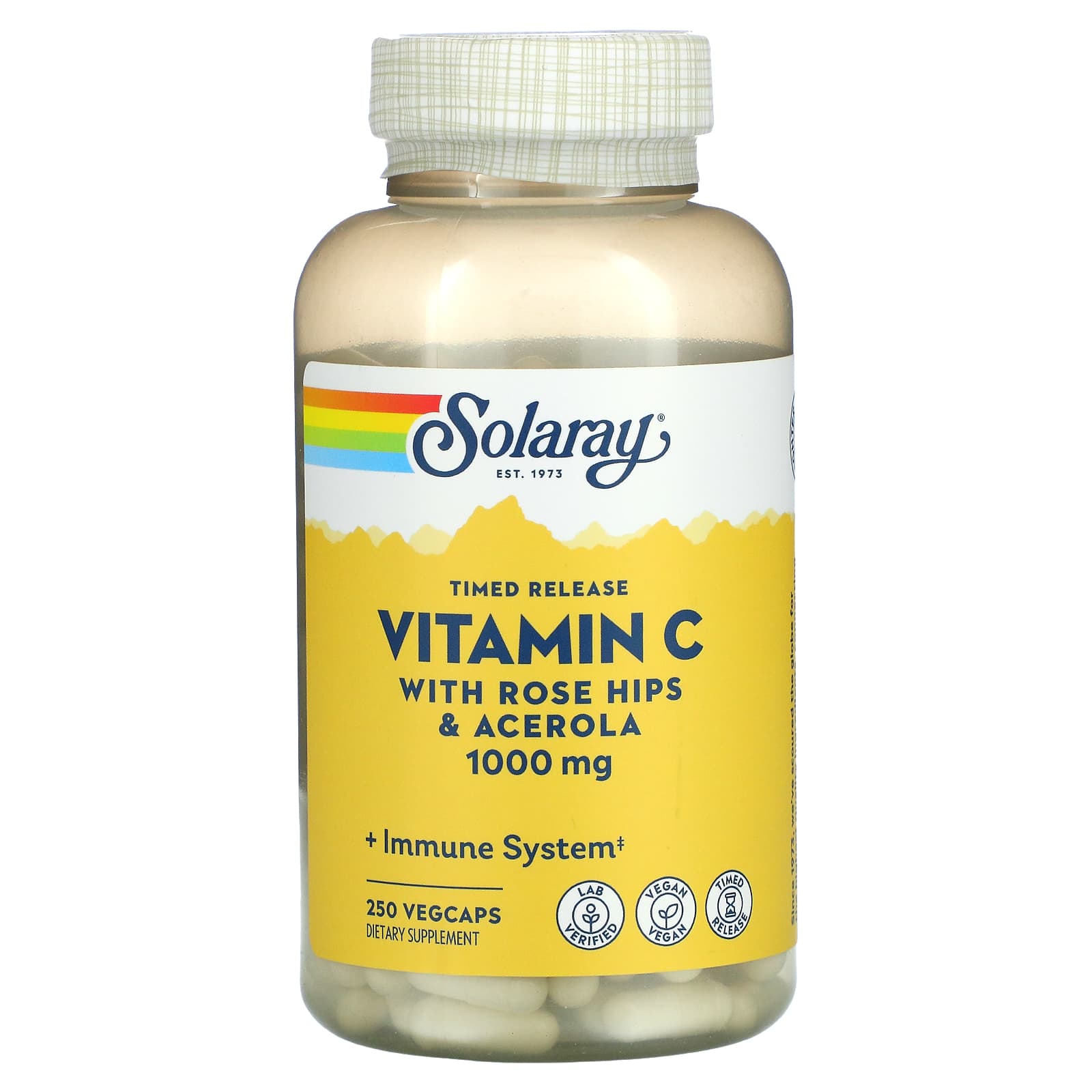Solaray, Time Release Vitamin C 1000 mg, 250 VegCaps UPC 076280044515 | HiLife Vitamins