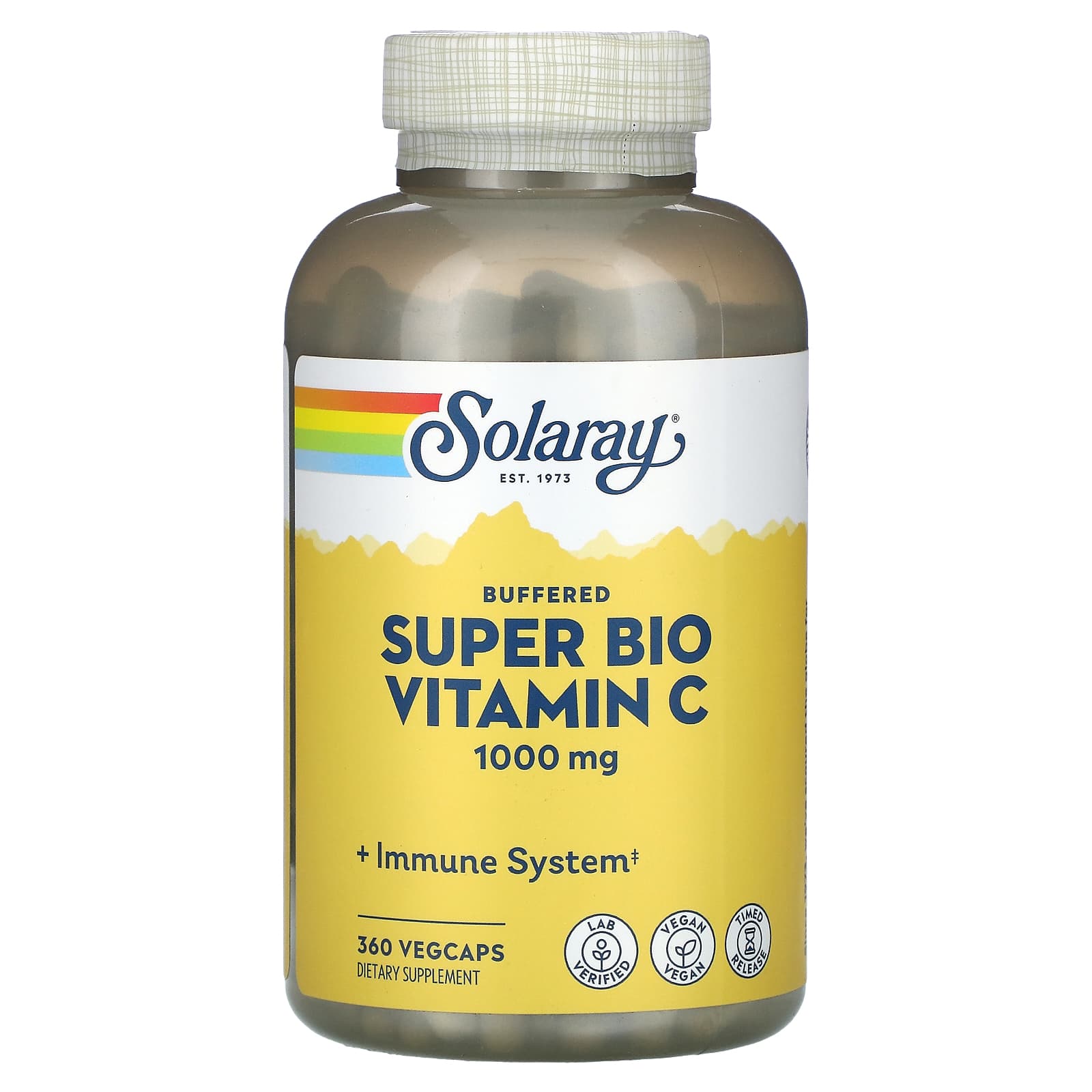 Solaray, C Super Bio Buffered Timed Release 1000 mg, 360 VegCaps - 076280044621 | Hilife Vitamins