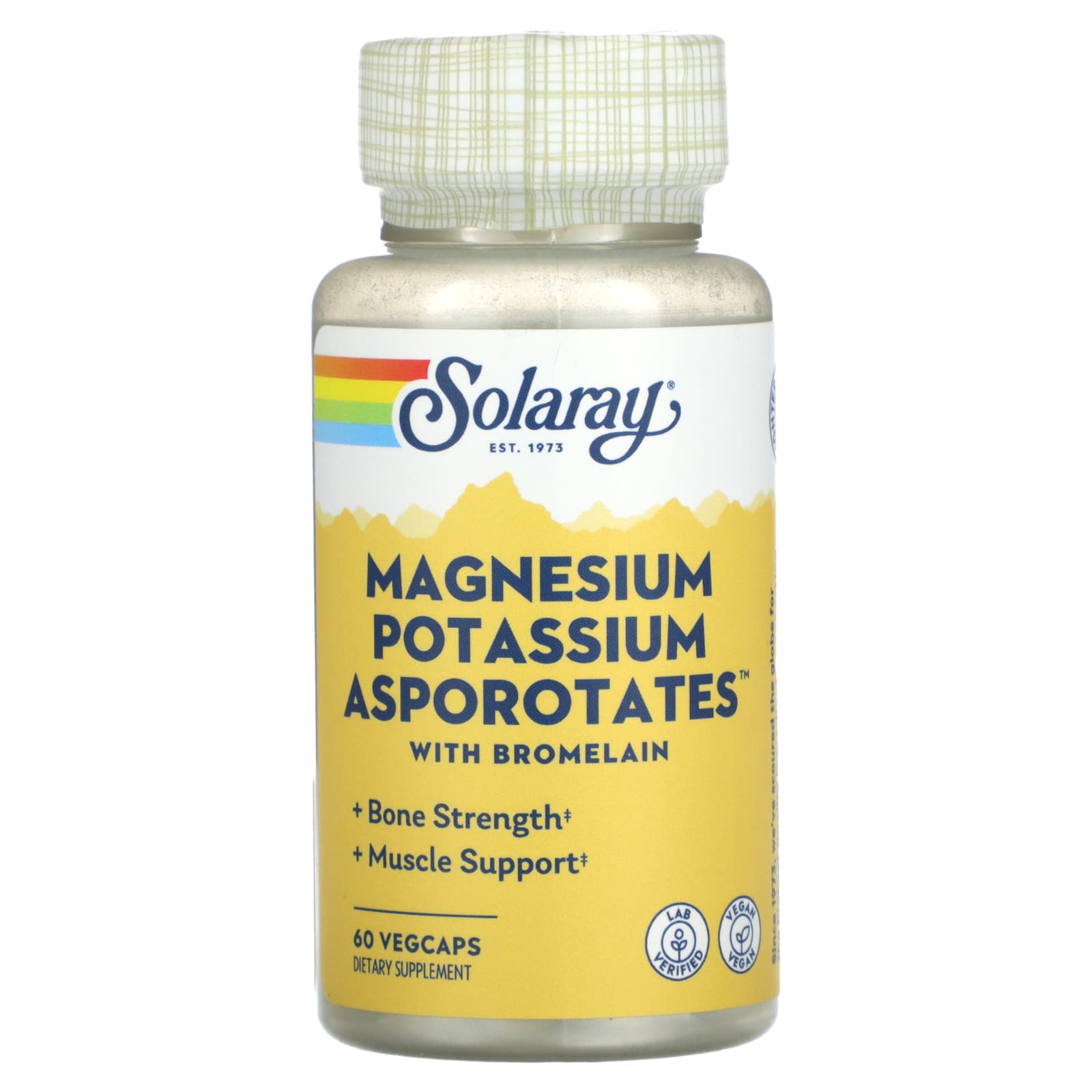 Solaray, Magnesium Potassium Asporotates with Bromelain, 60 VegCaps UPC 076280045161 | HiLife Vitamins