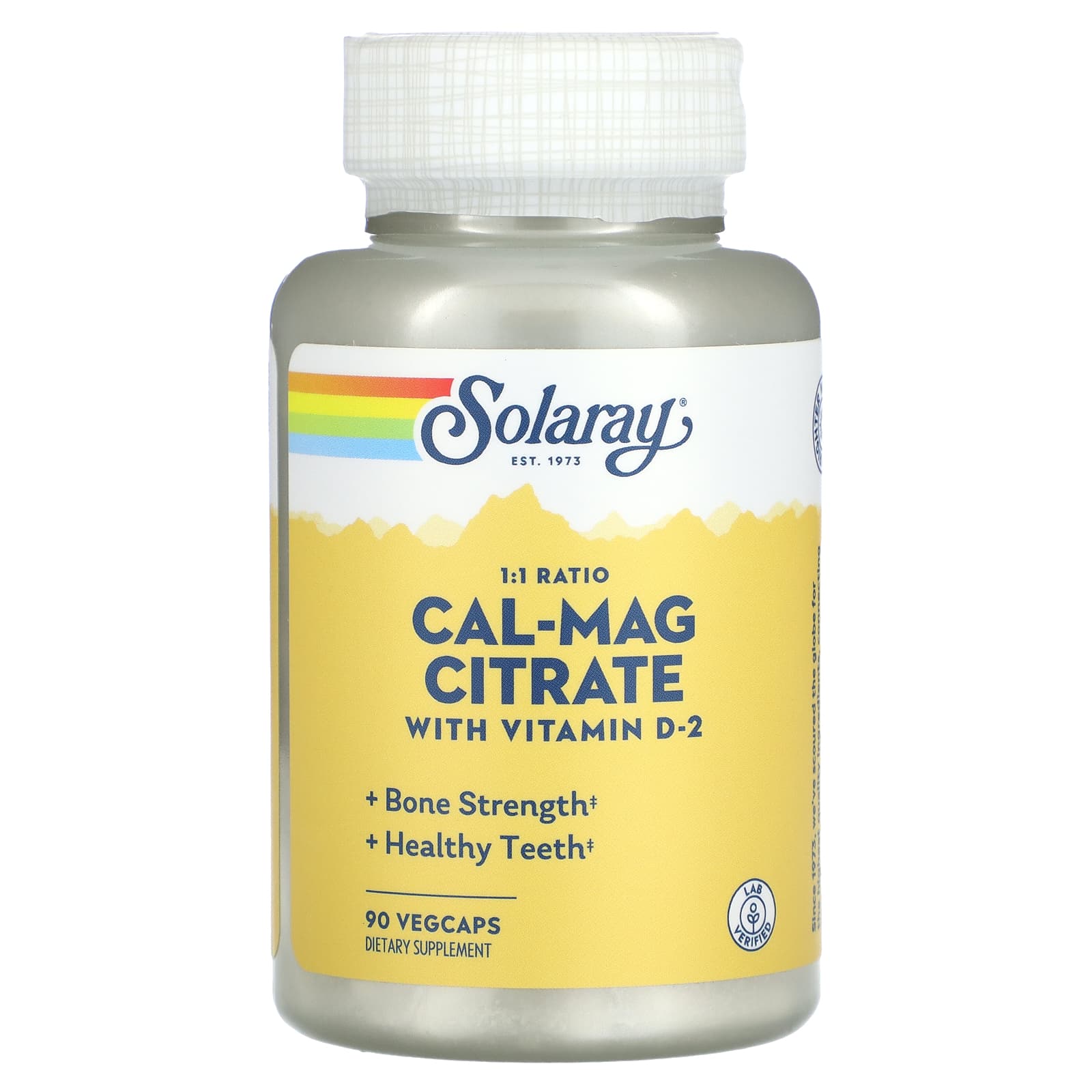 Solaray, Cal-Mag Citrate 1:1 w/D 1000/1000mg, 90 VegCaps UPC 076280045239 | HiLife Vitamins
