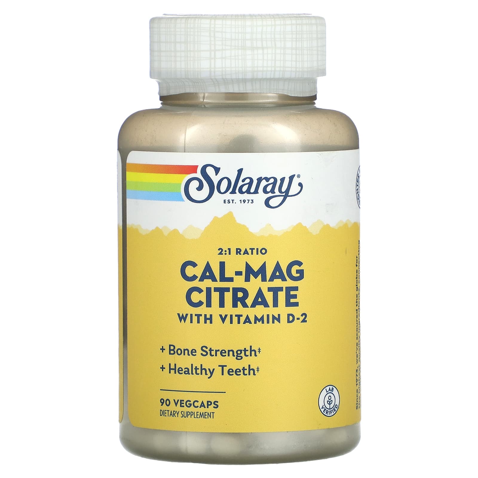 Solaray, Cal-Mag Citrate w/D 1000/500mg, 90 VegCaps UPC 076280045260 | HiLife Vitamins