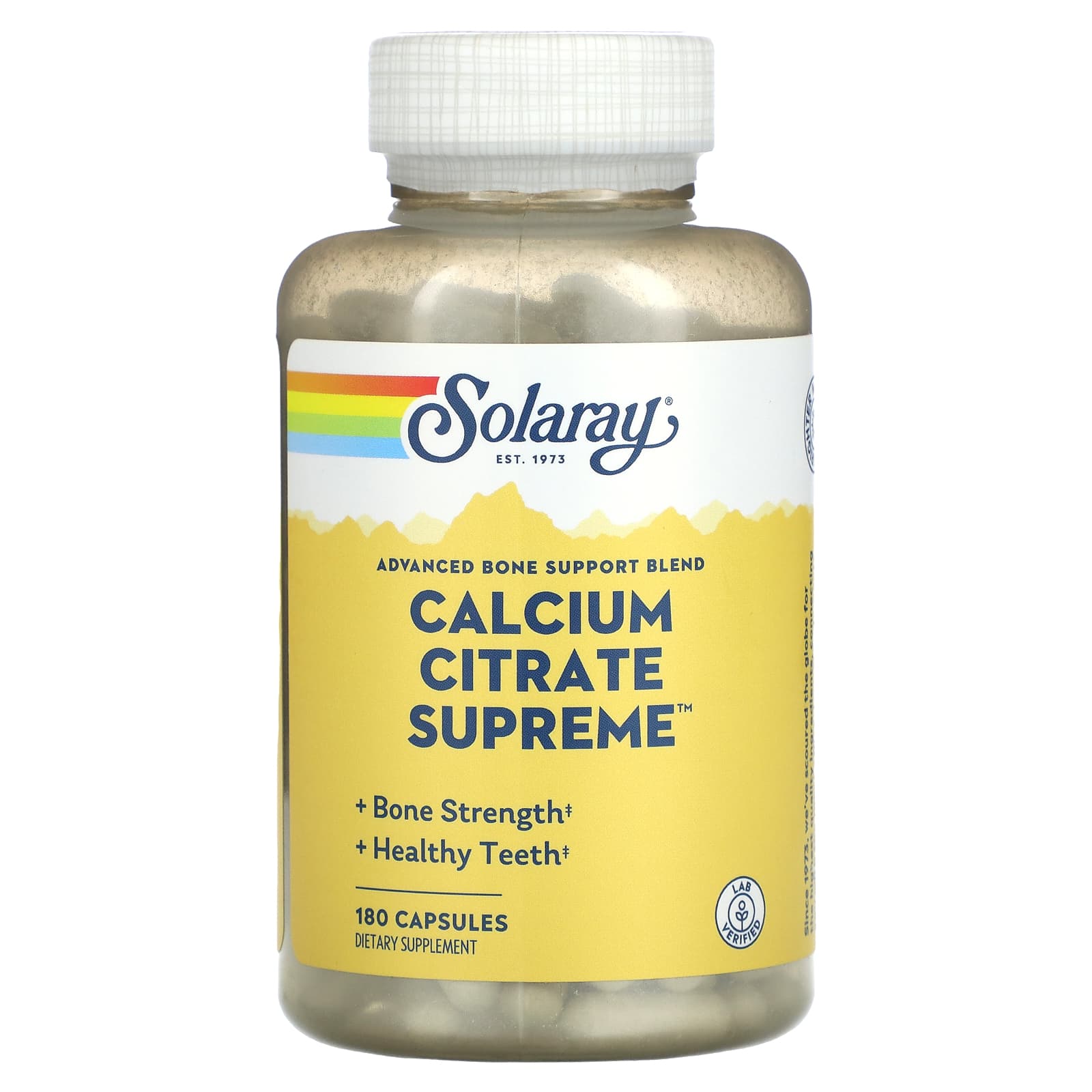 Solaray, Calcium Citrate Supreme, 180 VegCaps UPC 076280045291 | HiLife Vitamins