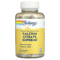 Solaray, Calcium Citrate Supreme, 180 VegCaps UPC 076280045291 | HiLife Vitamins