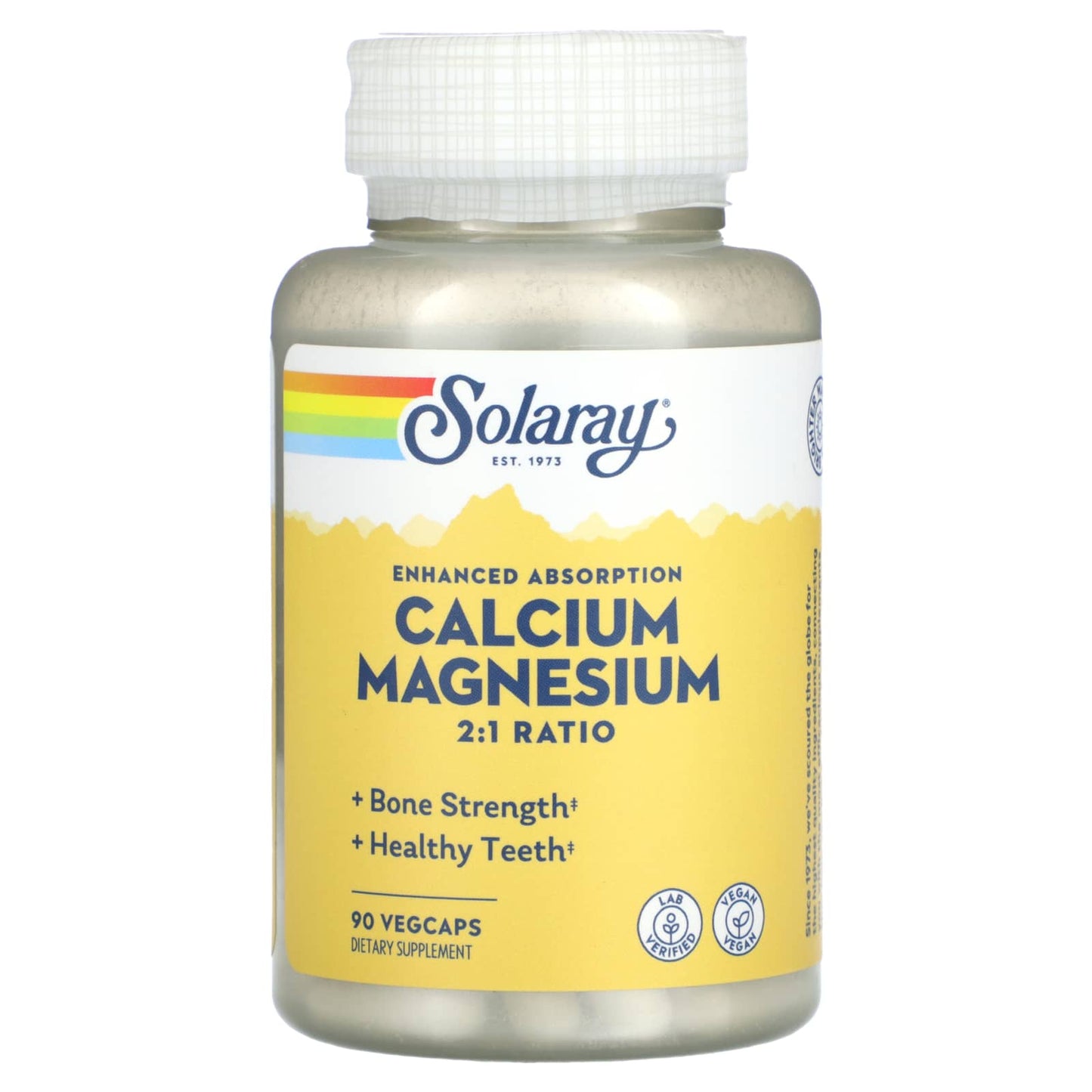 Solaray, Enhanced Absorption Calcium Magnesium, 90 VegCaps UPC 076280045307 | HiLife Vitamins