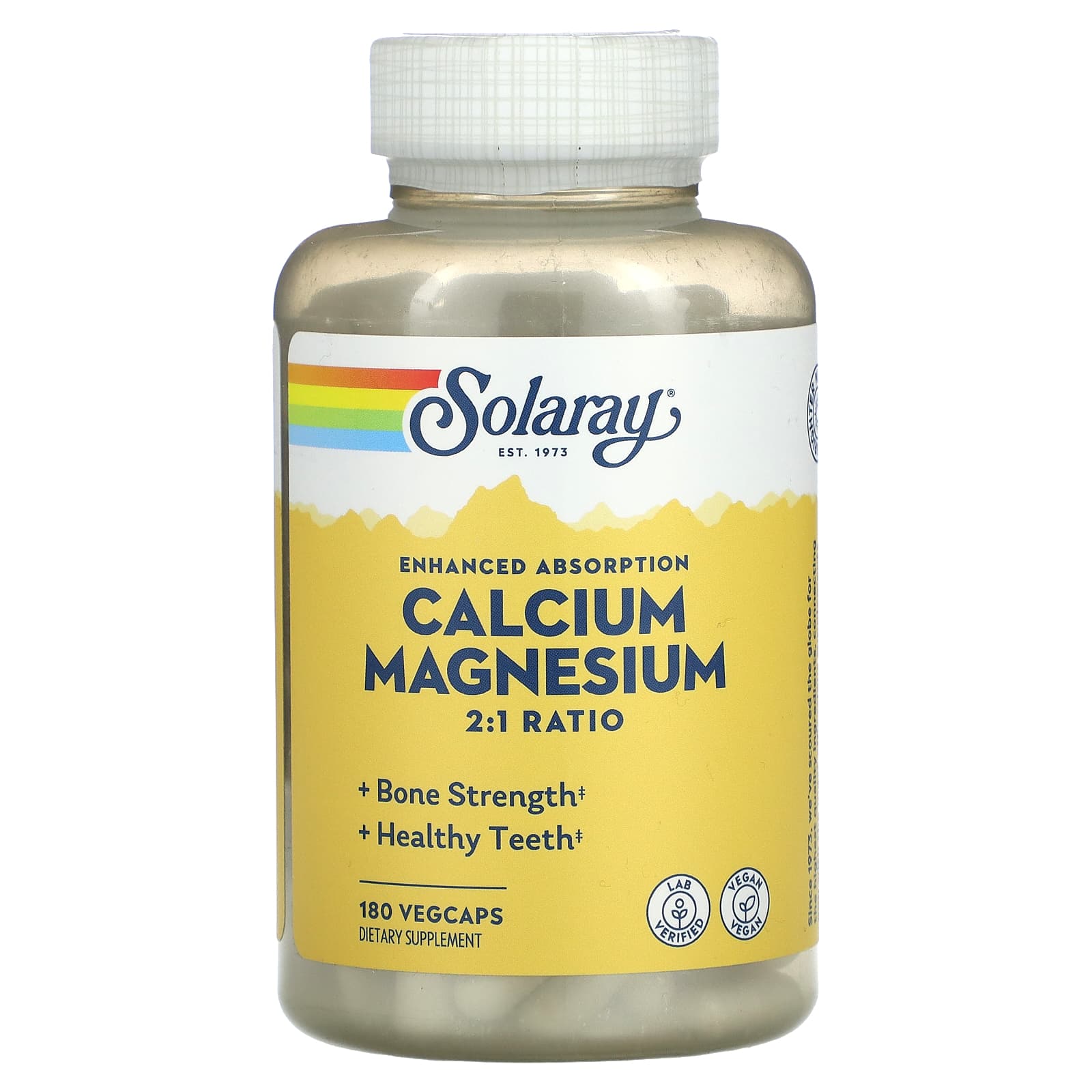 Solaray, Cal And Mag 1000/500 mg, 180 VegCaps UPC 076280045314 | HiLife Vitamins